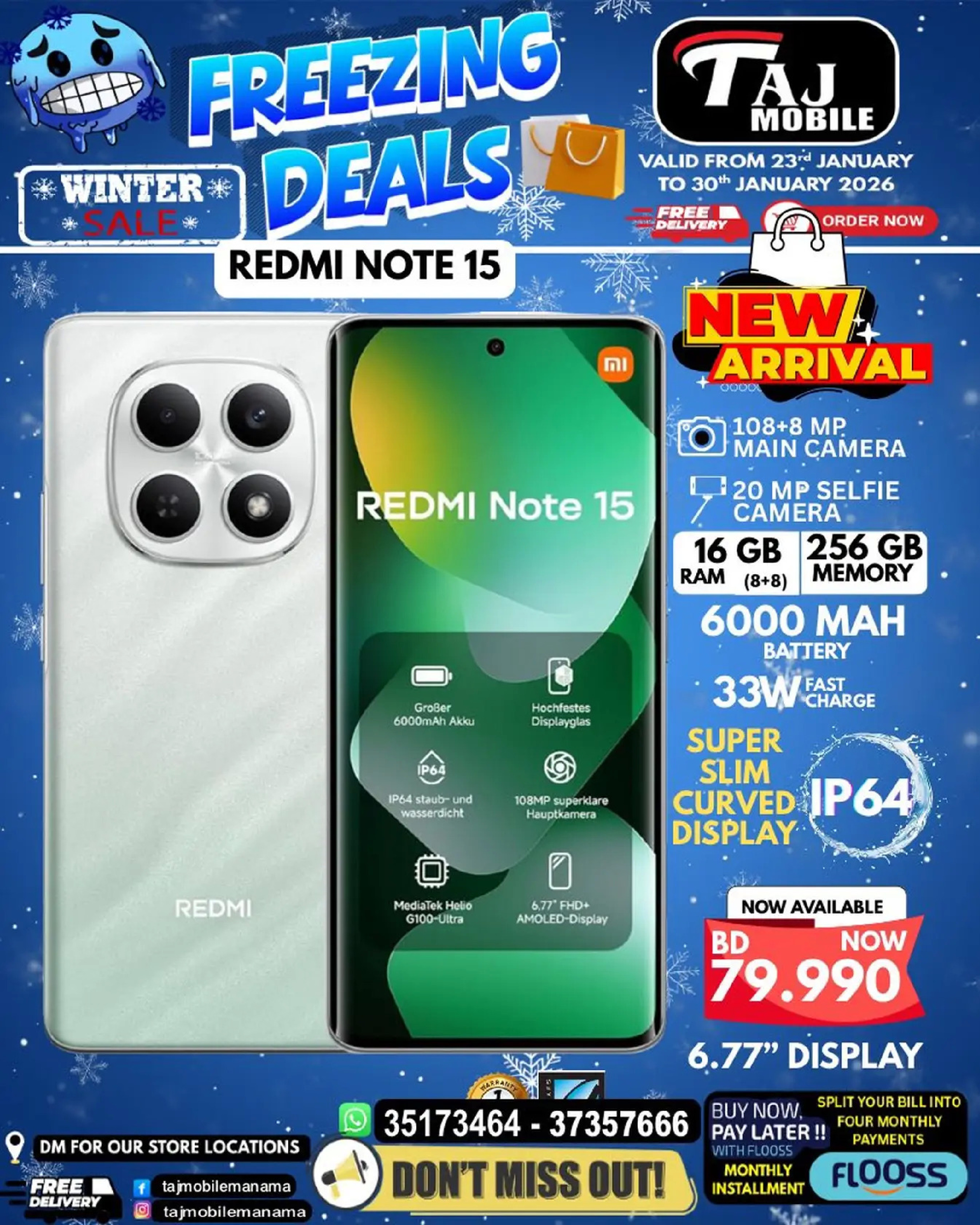 Taj Mobiles Bahrain Offers from 23 to 30 January 2026 Freezing Deals