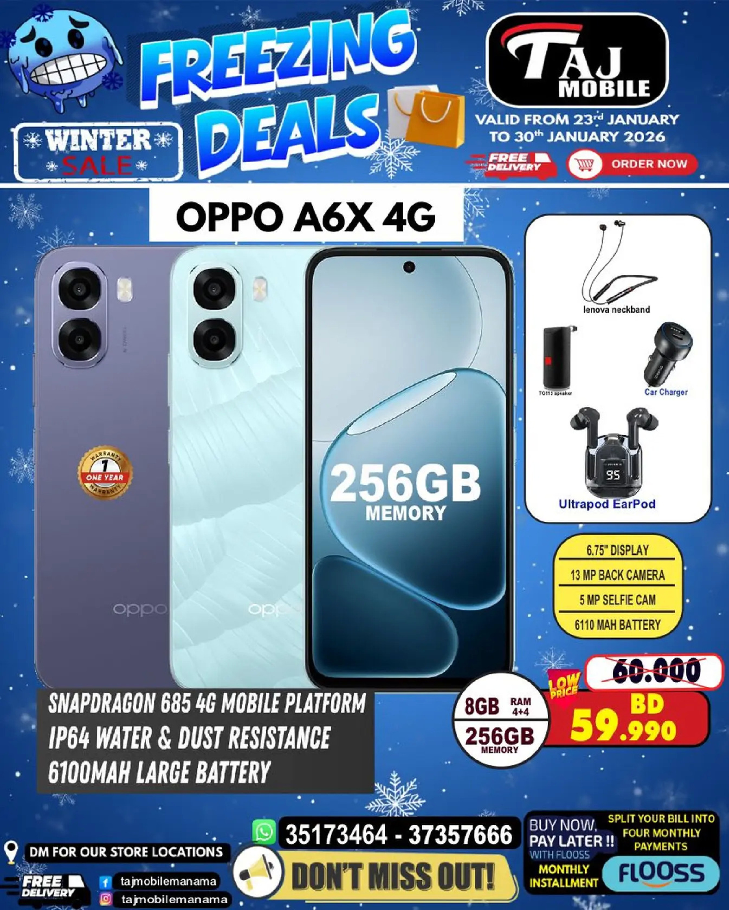 Taj Mobiles Bahrain Offers from 23 to 30 January 2026 Freezing Deals