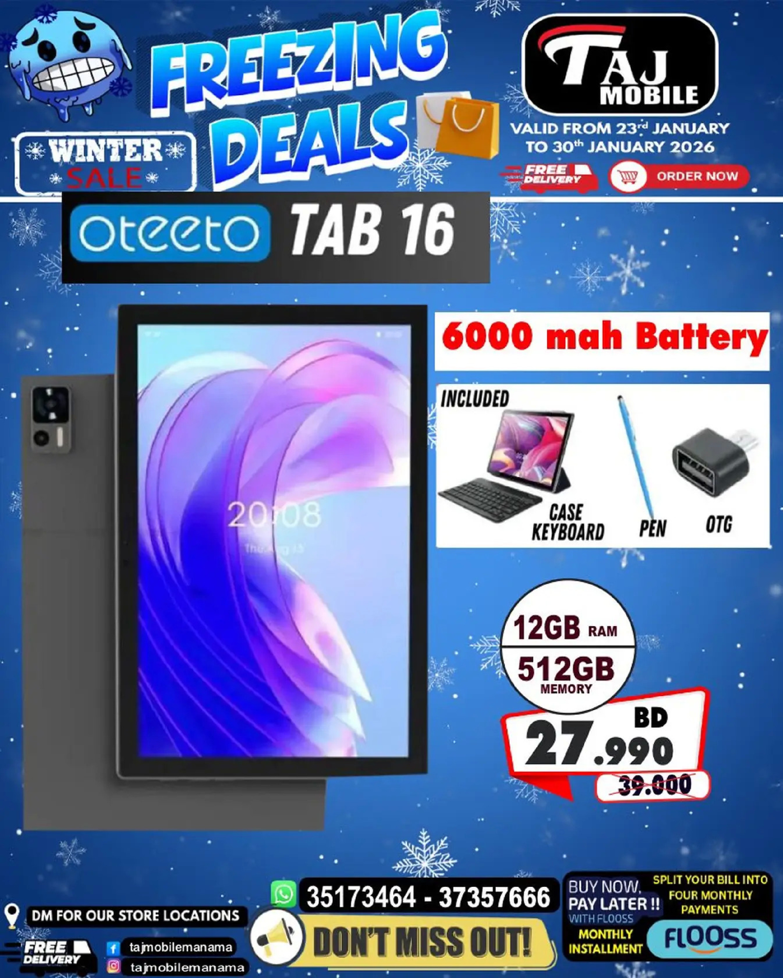 Taj Mobiles Bahrain Offers from 23 to 30 January 2026 Freezing Deals
