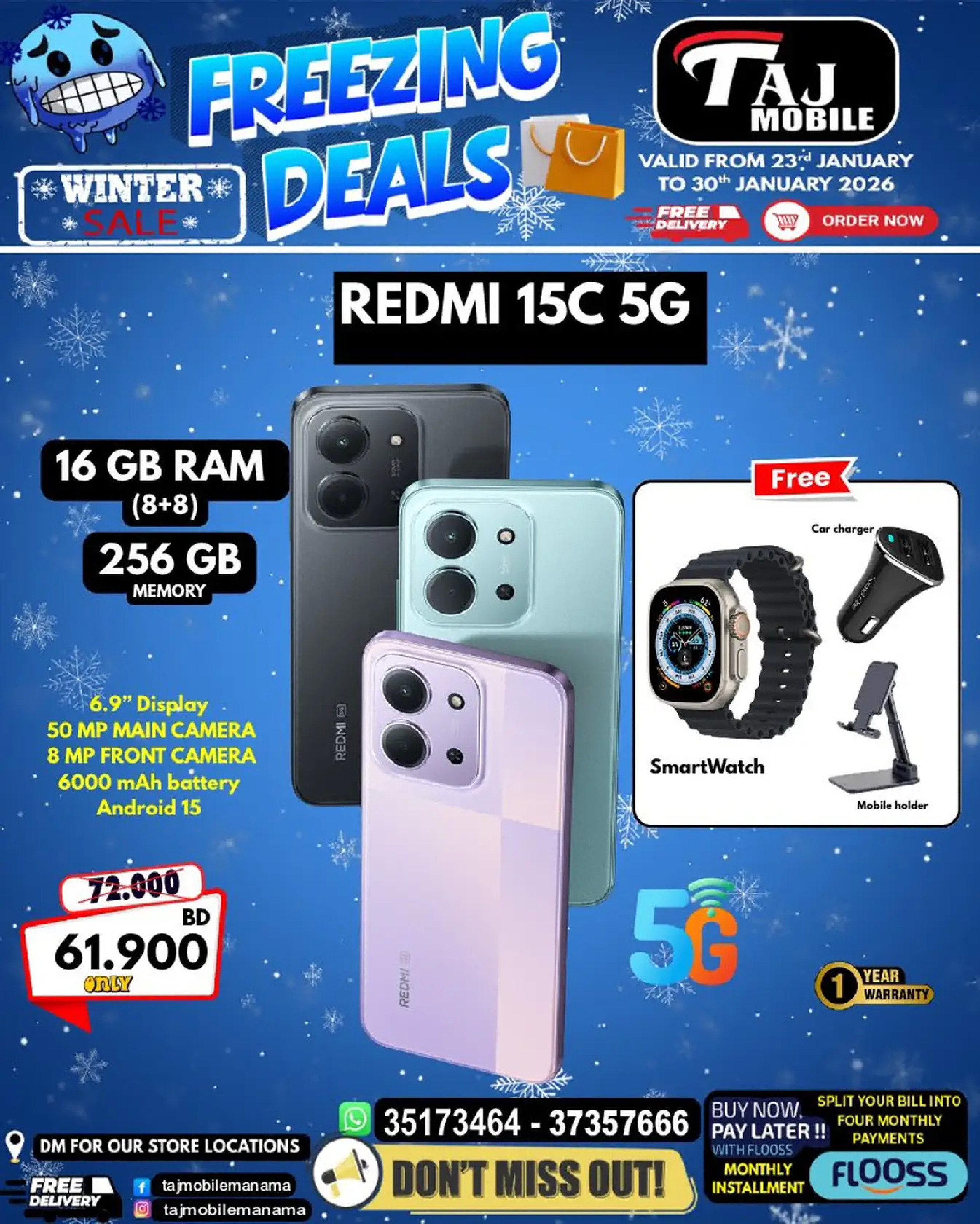 Taj Mobiles Bahrain Offers from 23 to 30 January 2026 Freezing Deals