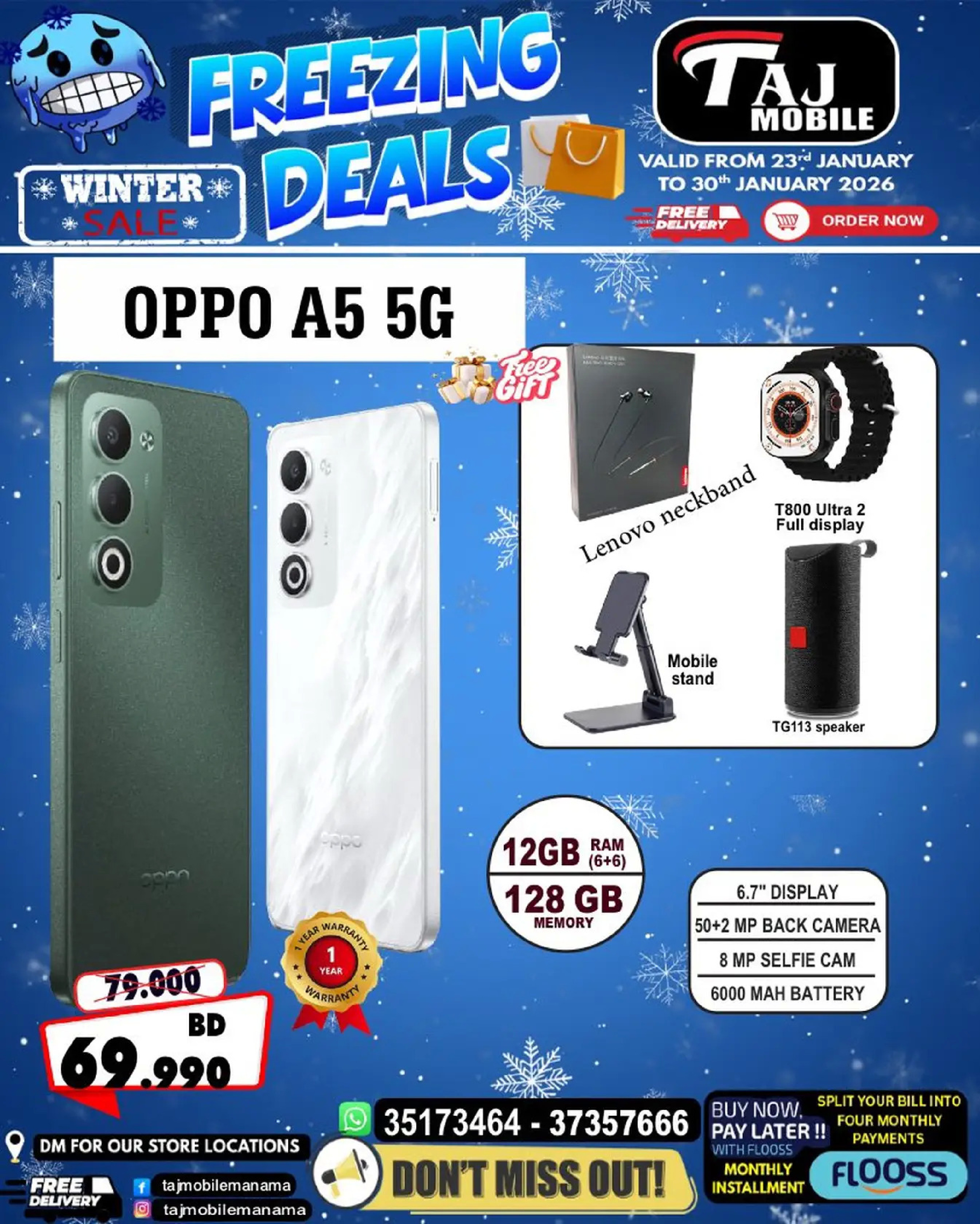 Taj Mobiles Bahrain Offers from 23 to 30 January 2026 Freezing Deals