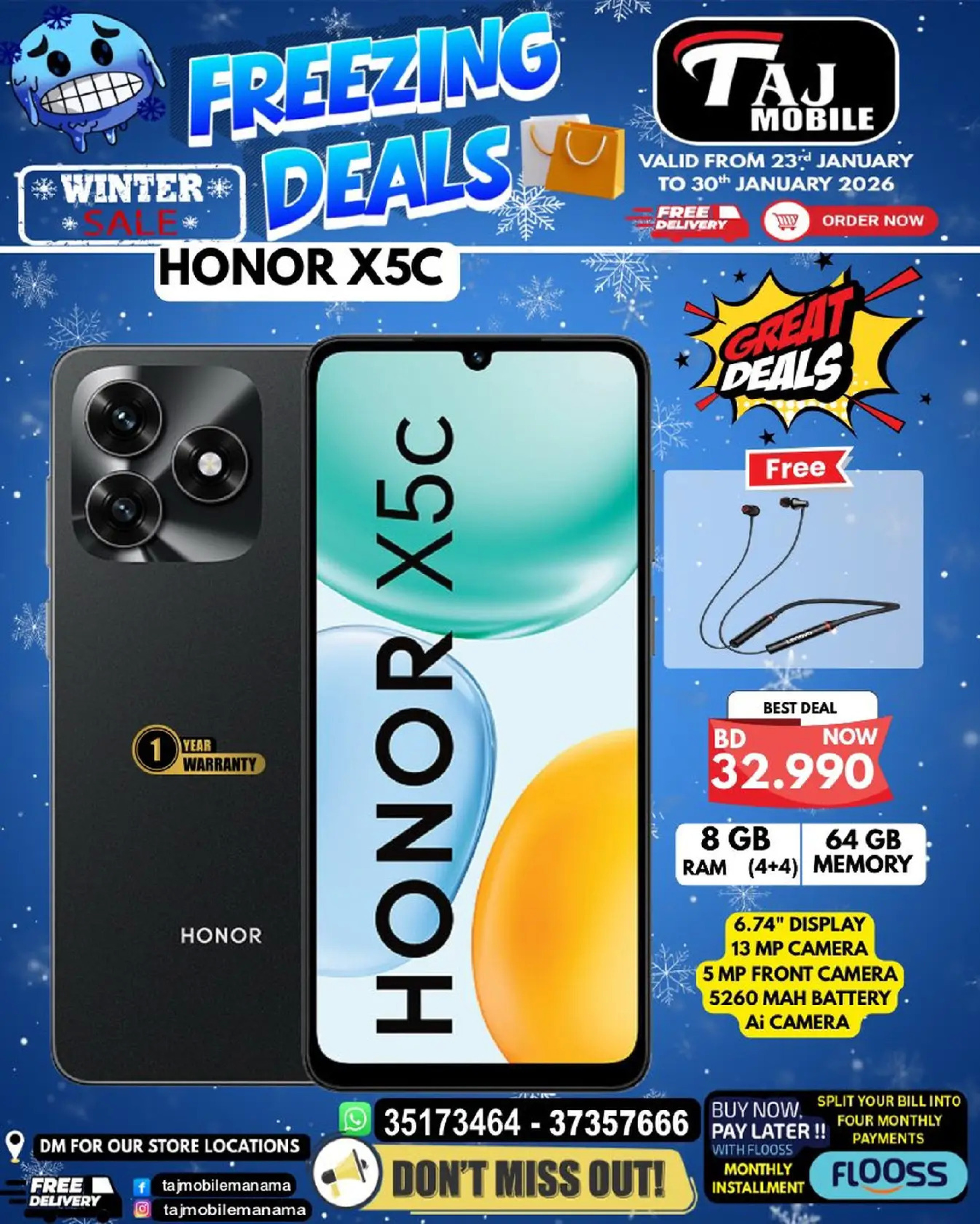 Taj Mobiles Bahrain Offers from 23 to 30 January 2026 Freezing Deals