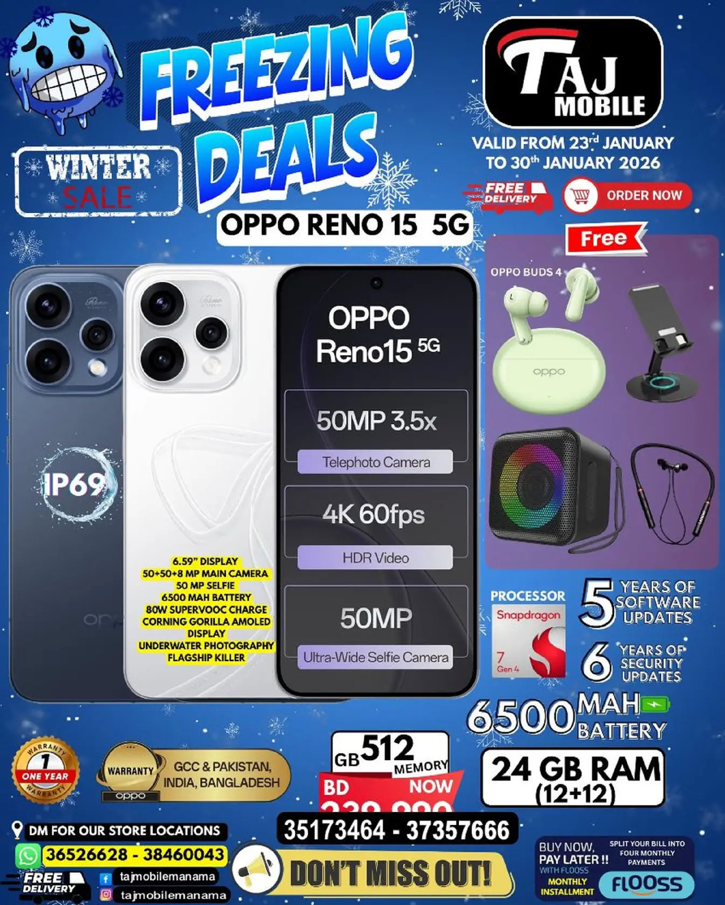 Taj Mobiles Bahrain Offers from 23 to 30 January 2026 Freezing Deals