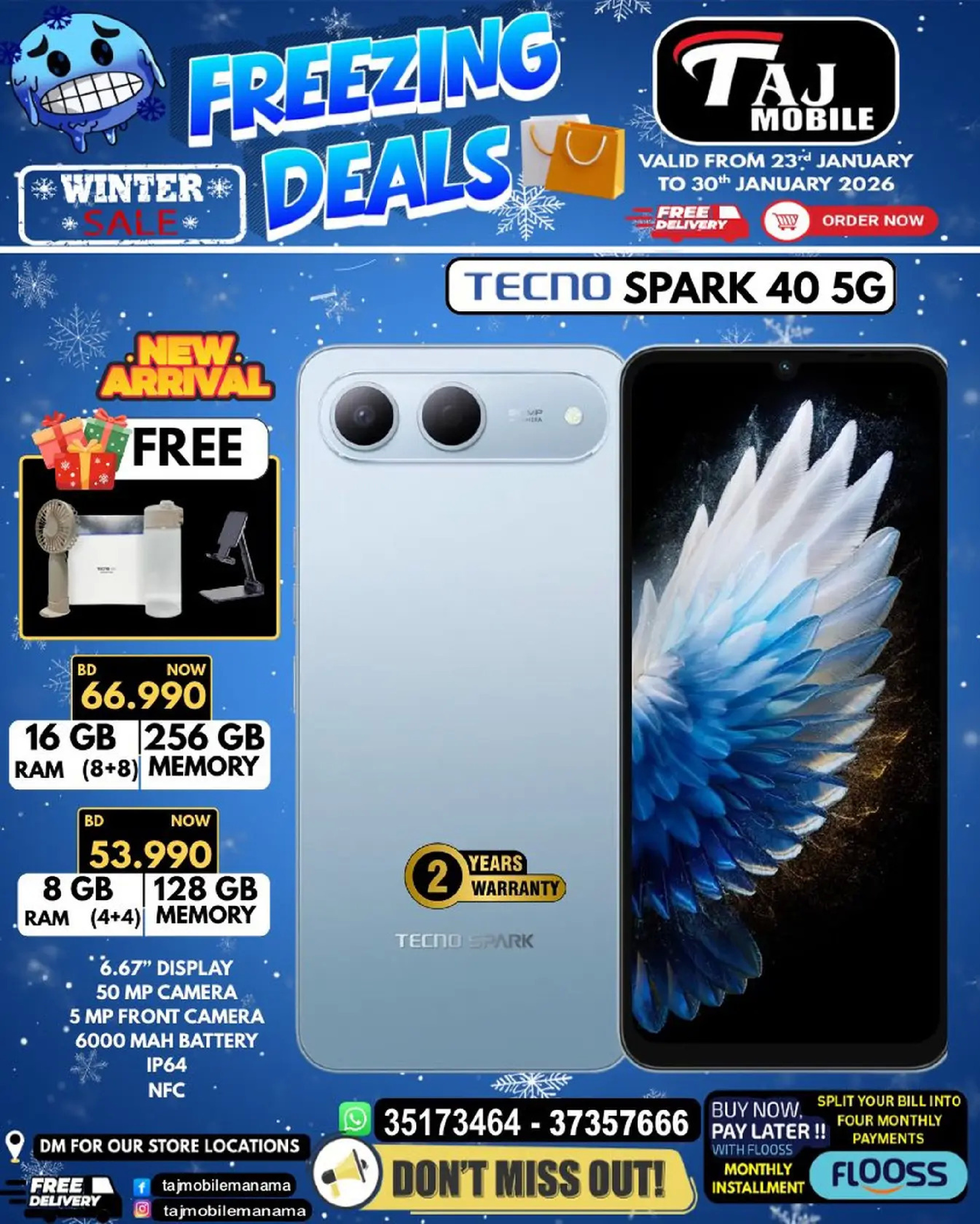 Taj Mobiles Bahrain Offers from 23 to 30 January 2026 Freezing Deals