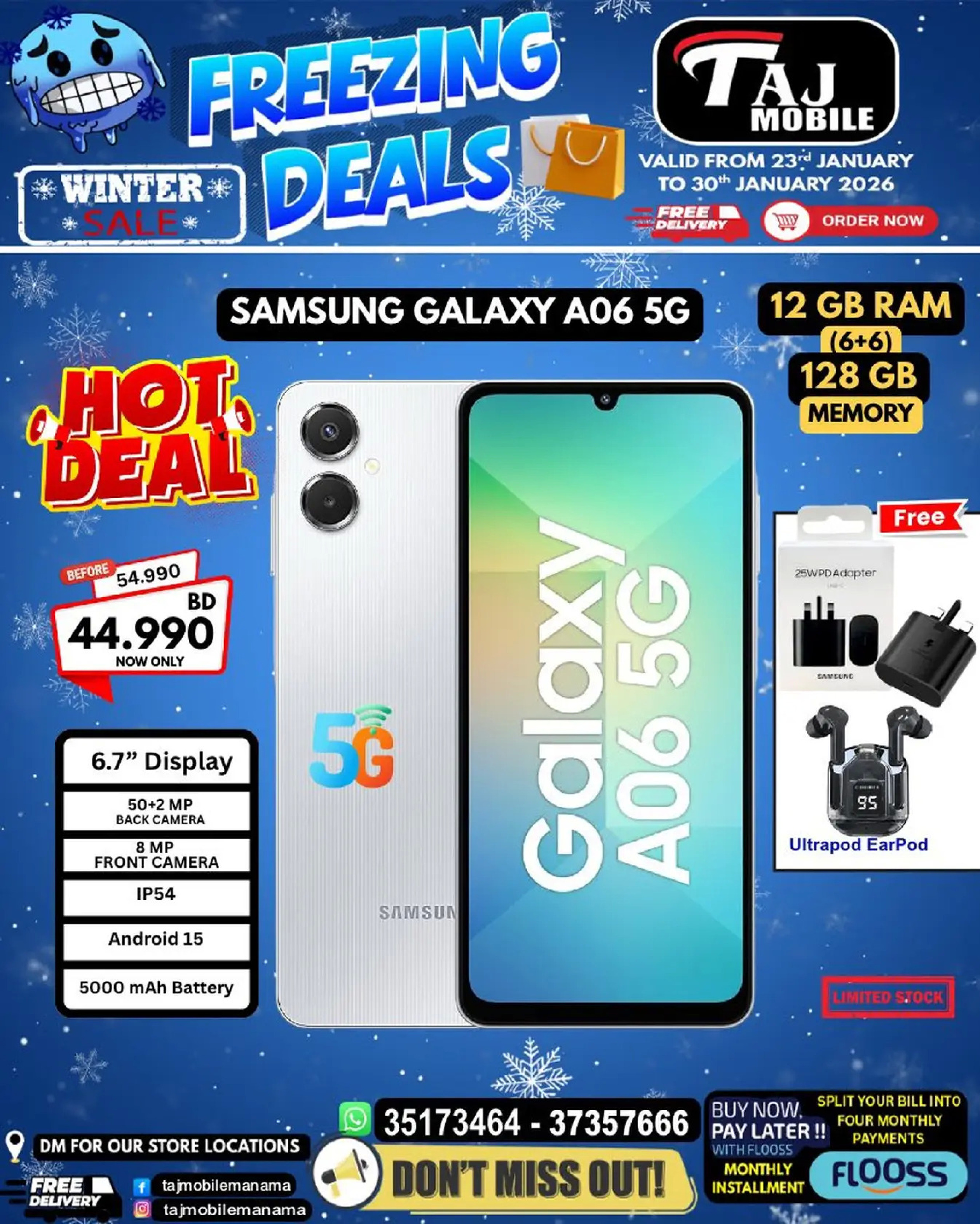 Taj Mobiles Bahrain Offers from 23 to 30 January 2026 Freezing Deals