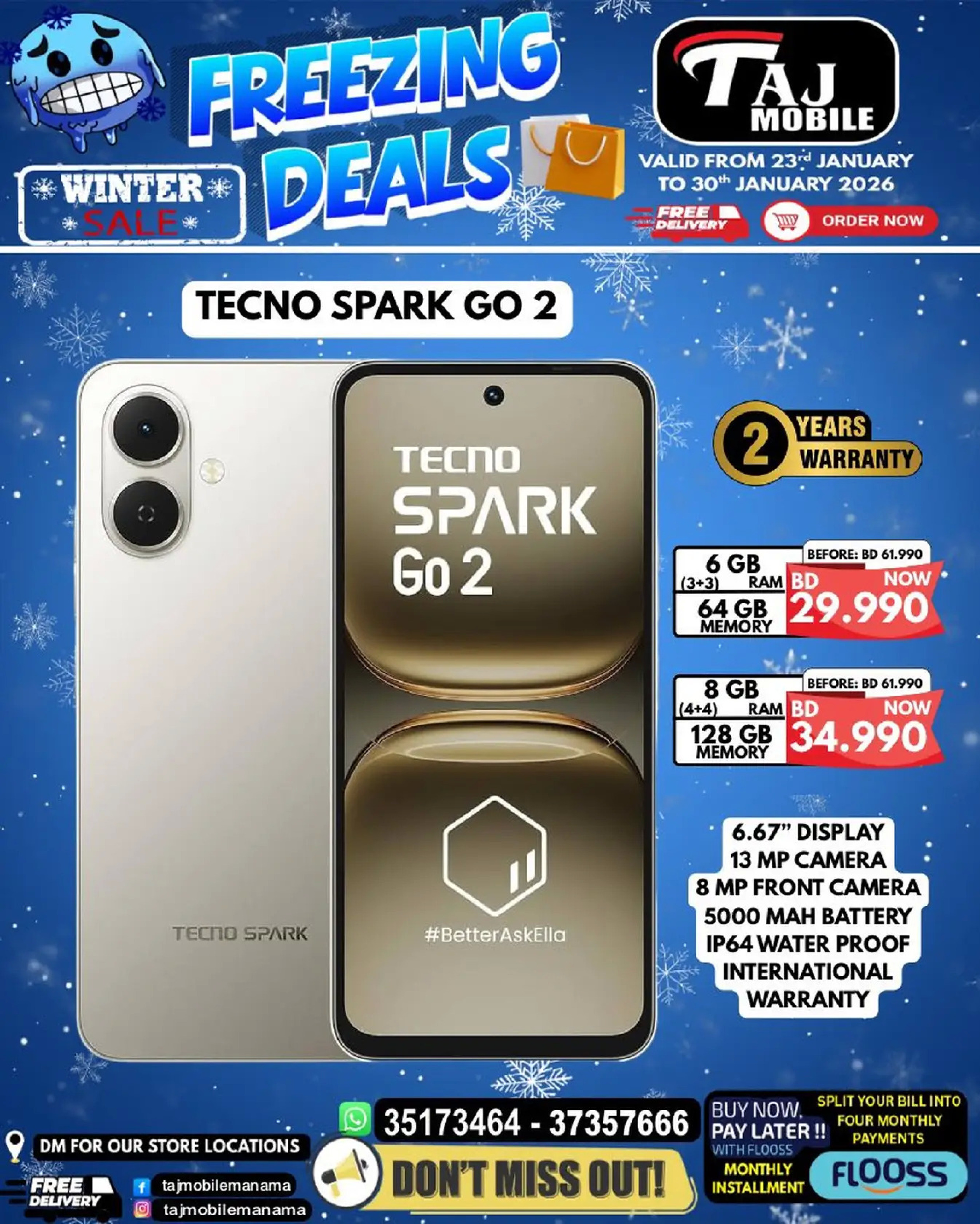 Taj Mobiles Bahrain Offers from 23 to 30 January 2026 Freezing Deals