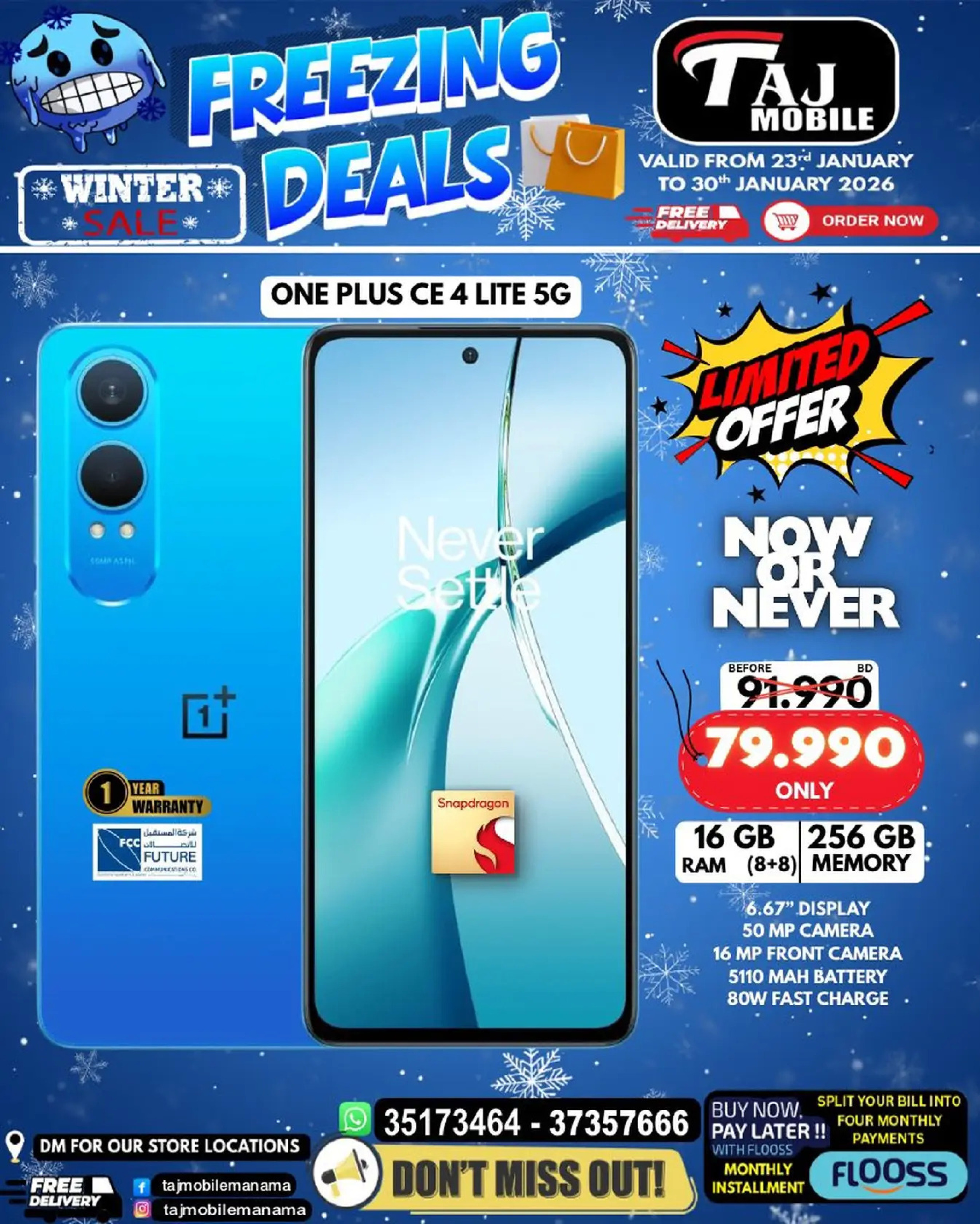 Taj Mobiles Bahrain Offers from 23 to 30 January 2026 Freezing Deals