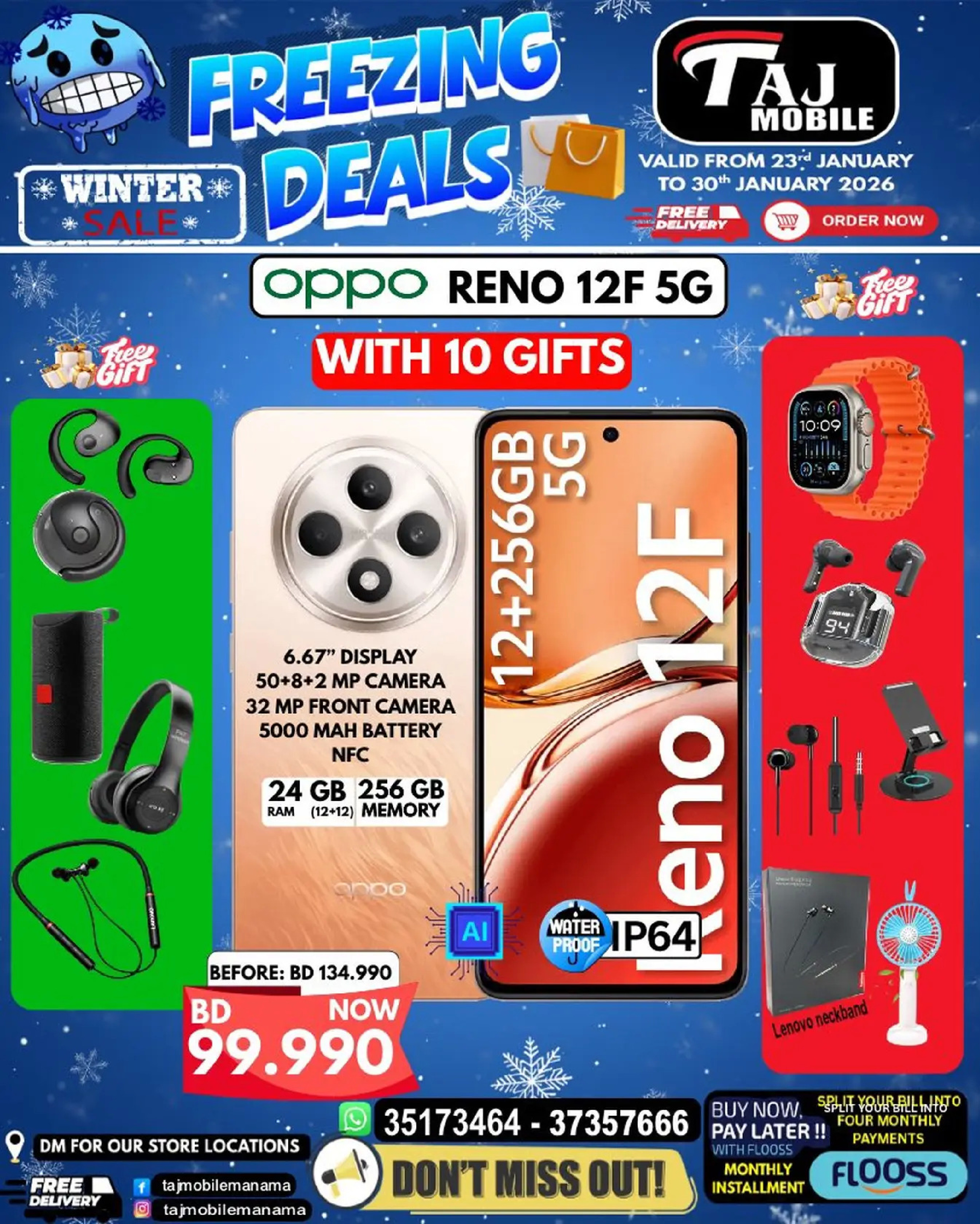 Taj Mobiles Bahrain Offers from 23 to 30 January 2026 Freezing Deals