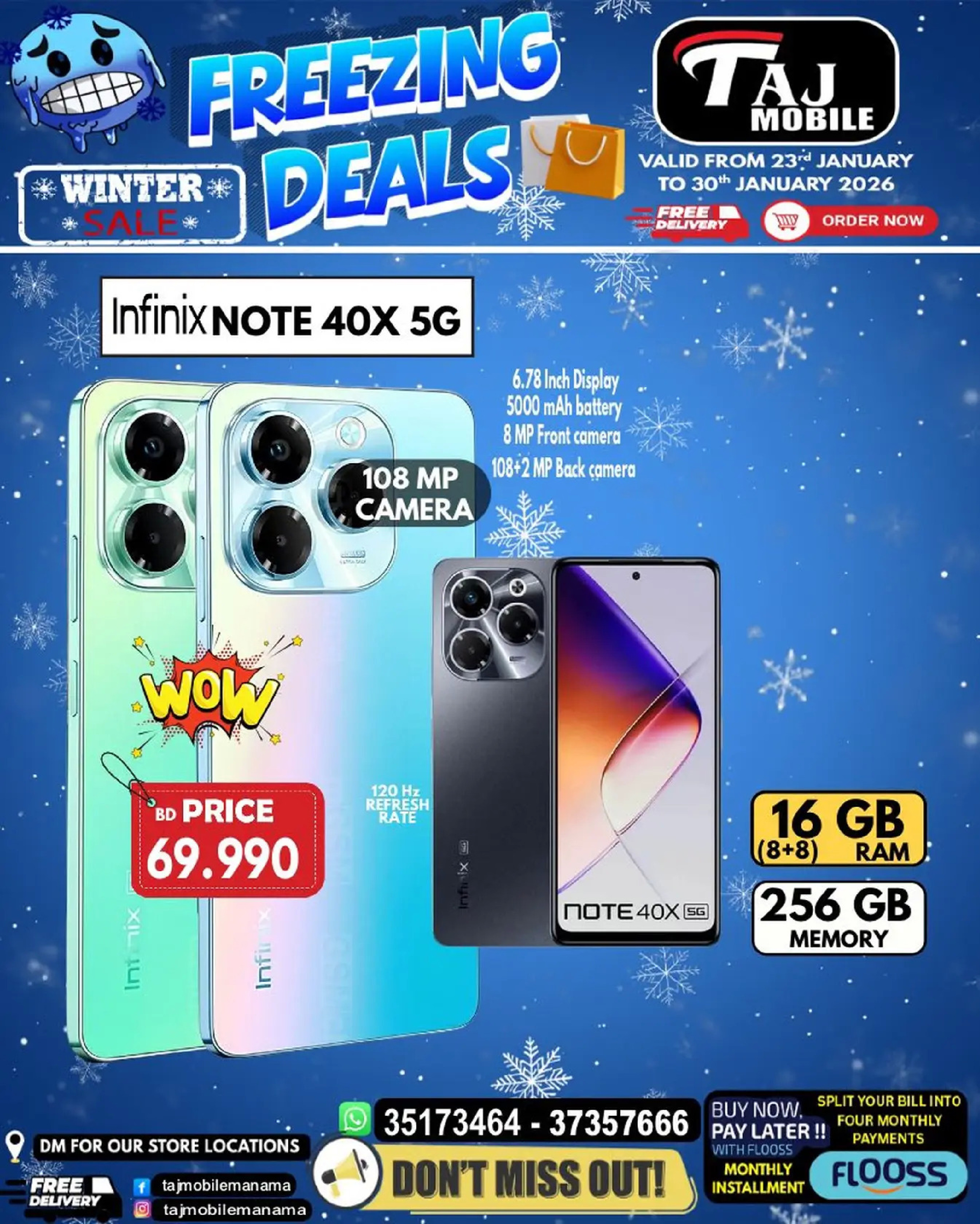 Taj Mobiles Bahrain Offers from 23 to 30 January 2026 Freezing Deals