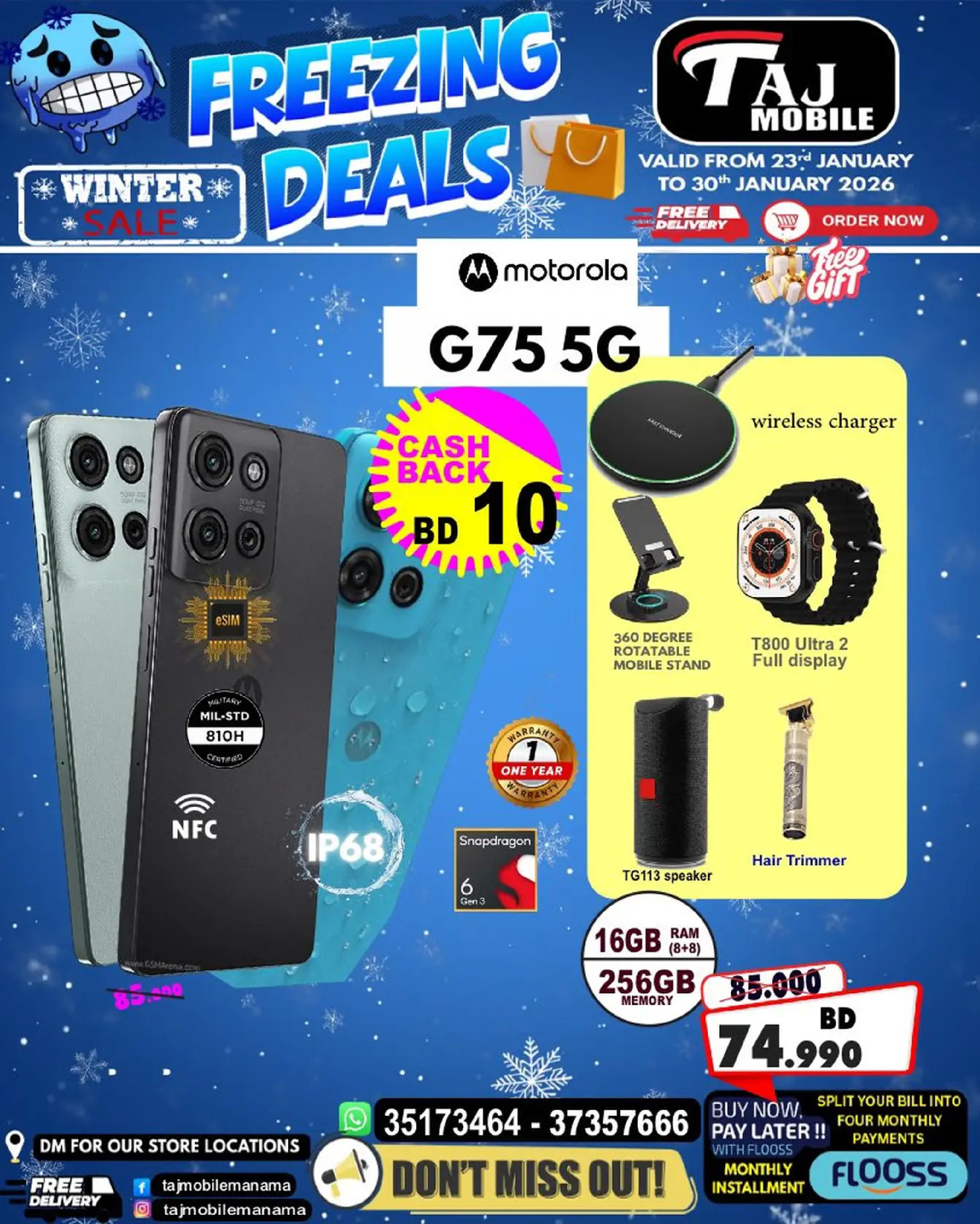 Taj Mobiles Bahrain Offers from 23 to 30 January 2026 Freezing Deals