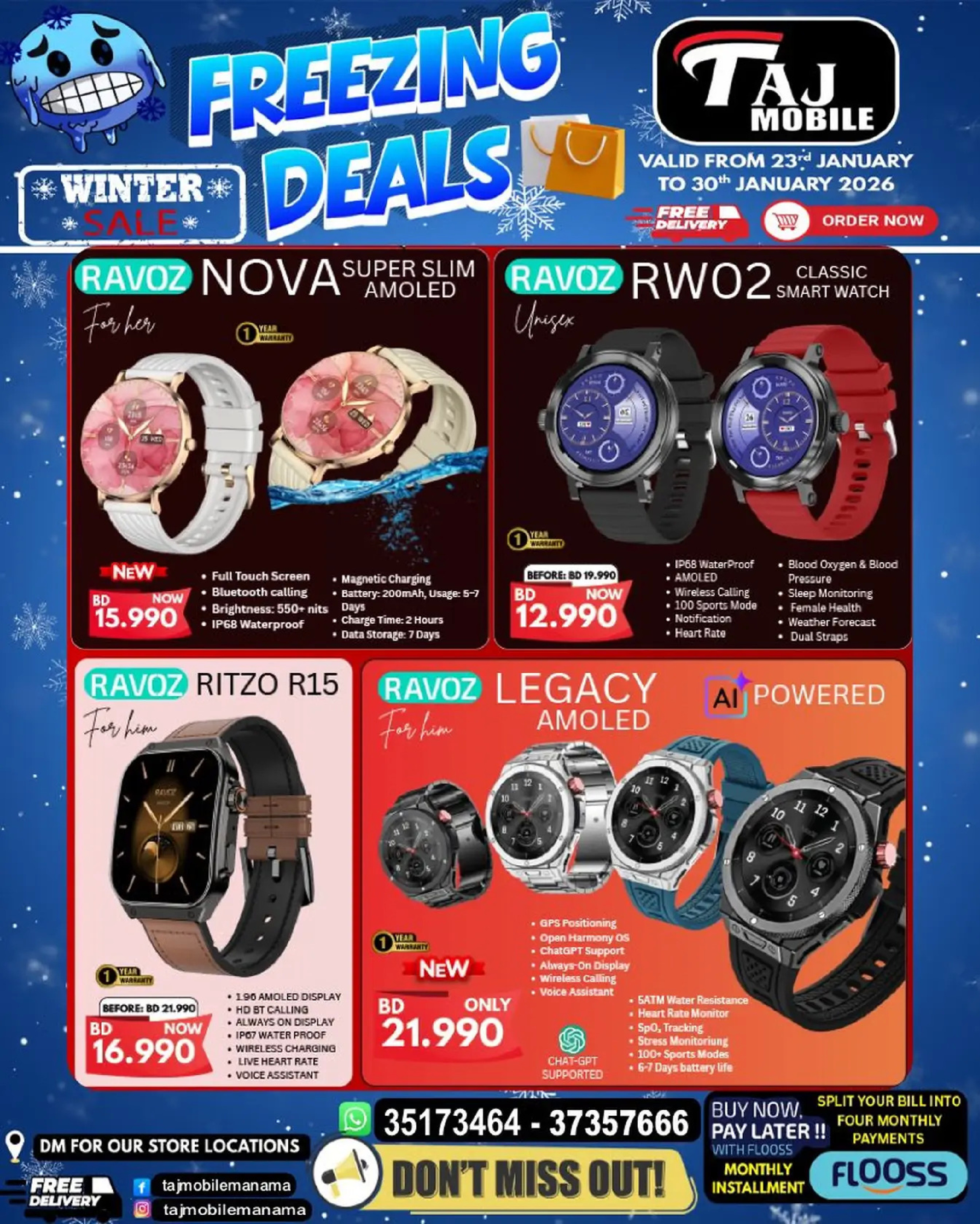 Taj Mobiles Bahrain Offers from 23 to 30 January 2026 Freezing Deals