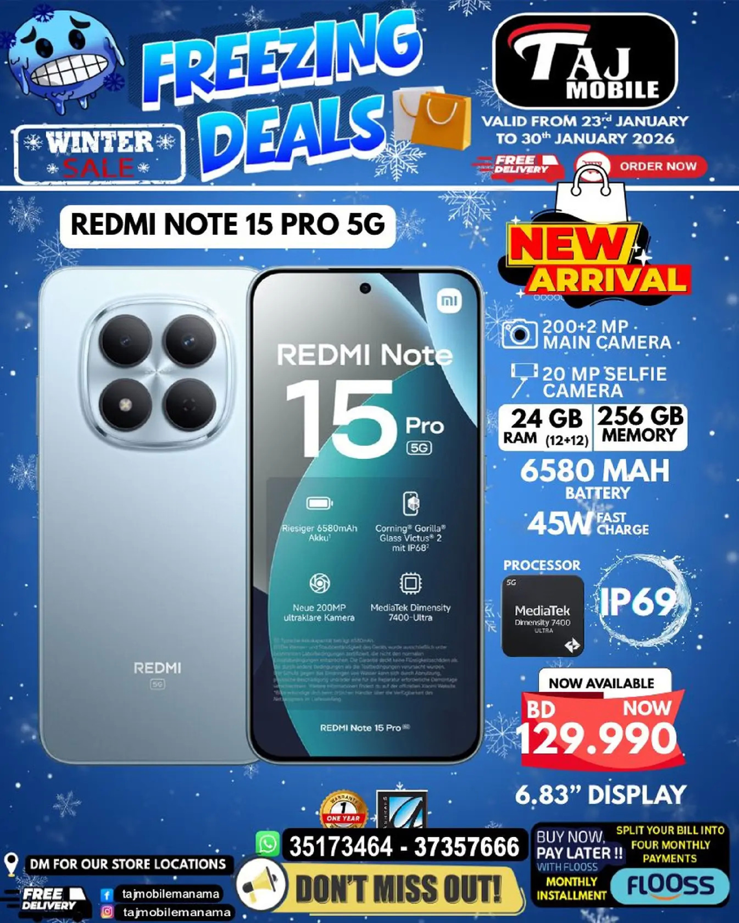 Taj Mobiles Bahrain Offers from 23 to 30 January 2026 Freezing Deals