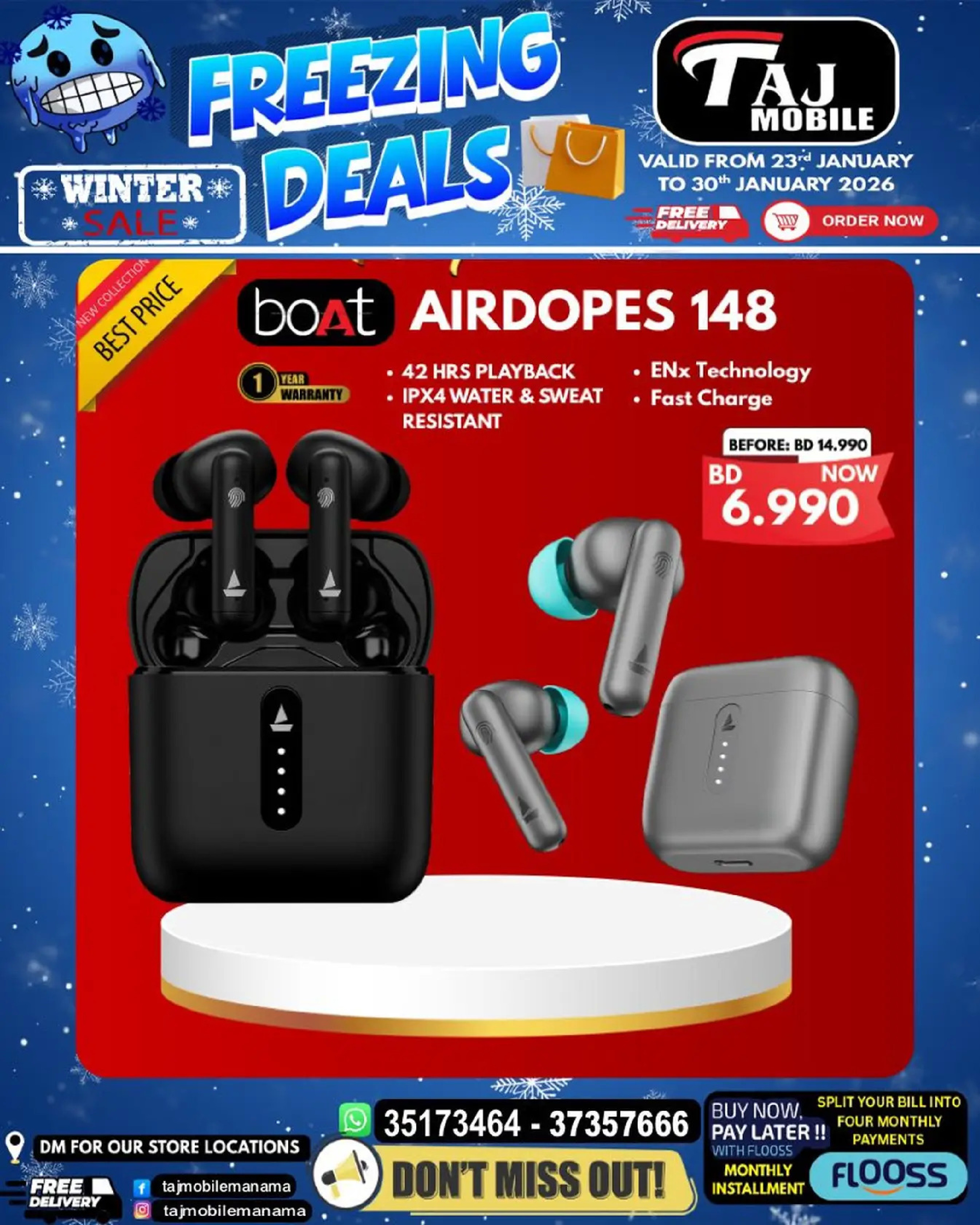 Taj Mobiles Bahrain Offers from 23 to 30 January 2026 Freezing Deals