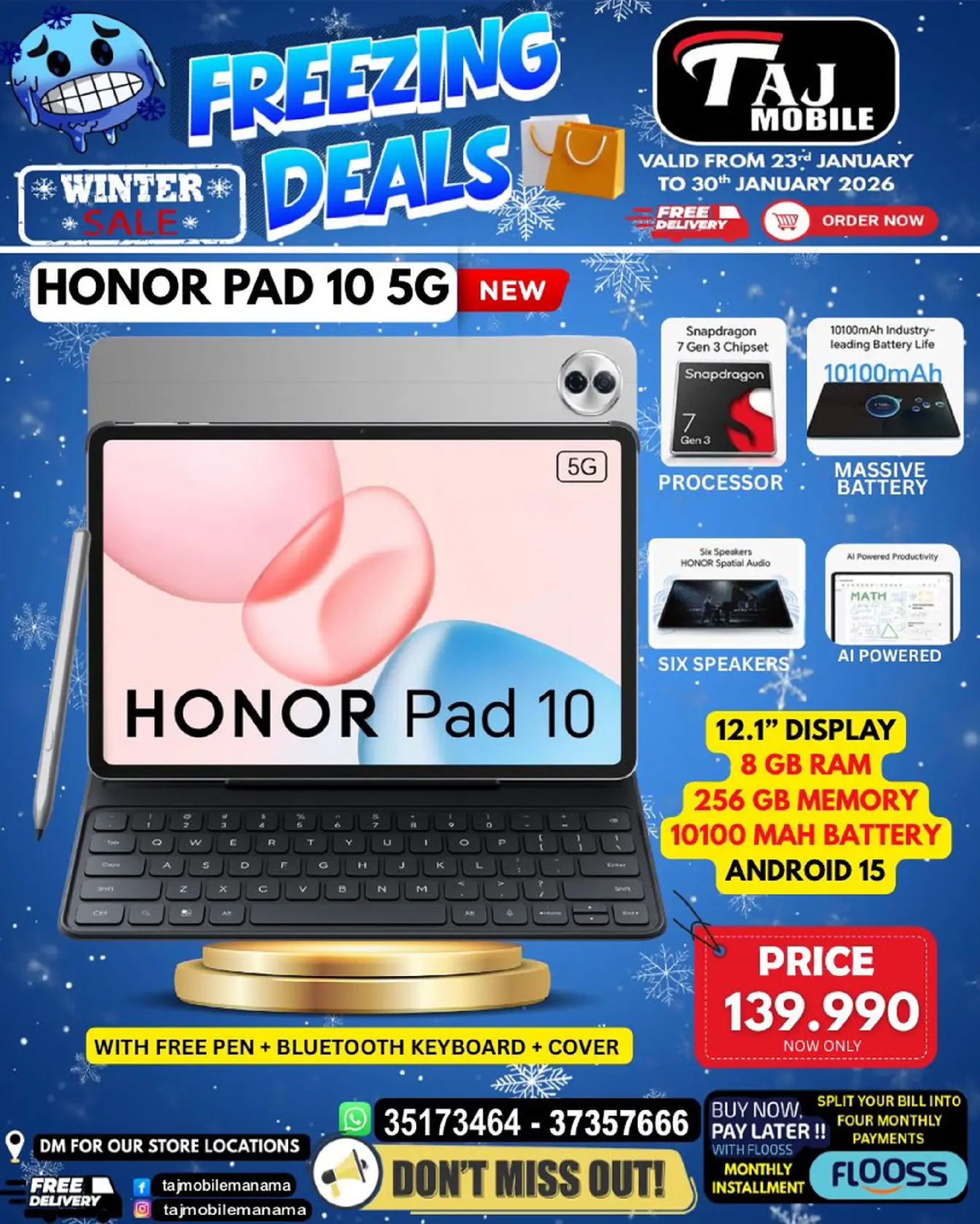 Taj Mobiles Bahrain Offers from 23 to 30 January 2026 Freezing Deals