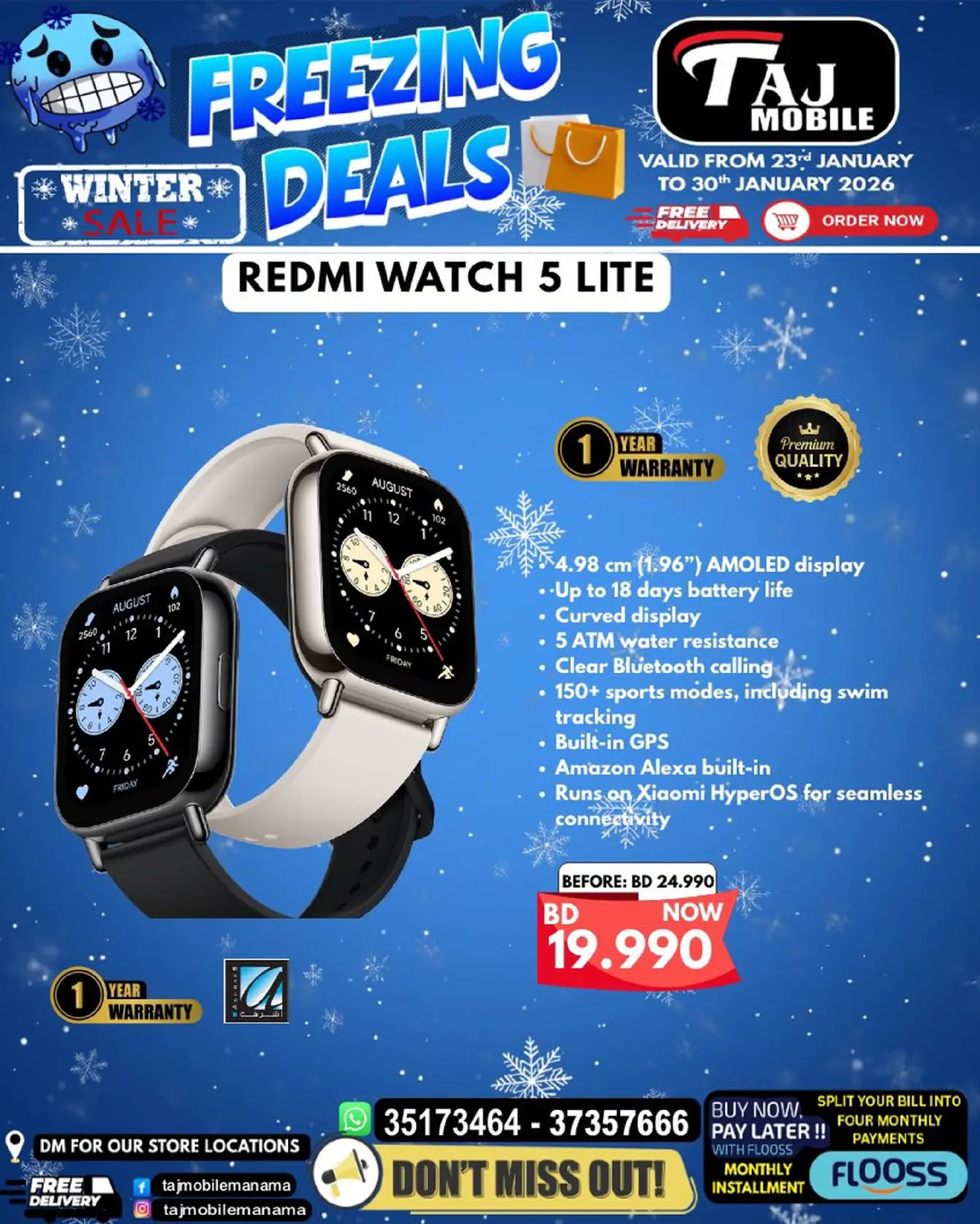 Taj Mobiles Bahrain Offers from 23 to 30 January 2026 Freezing Deals