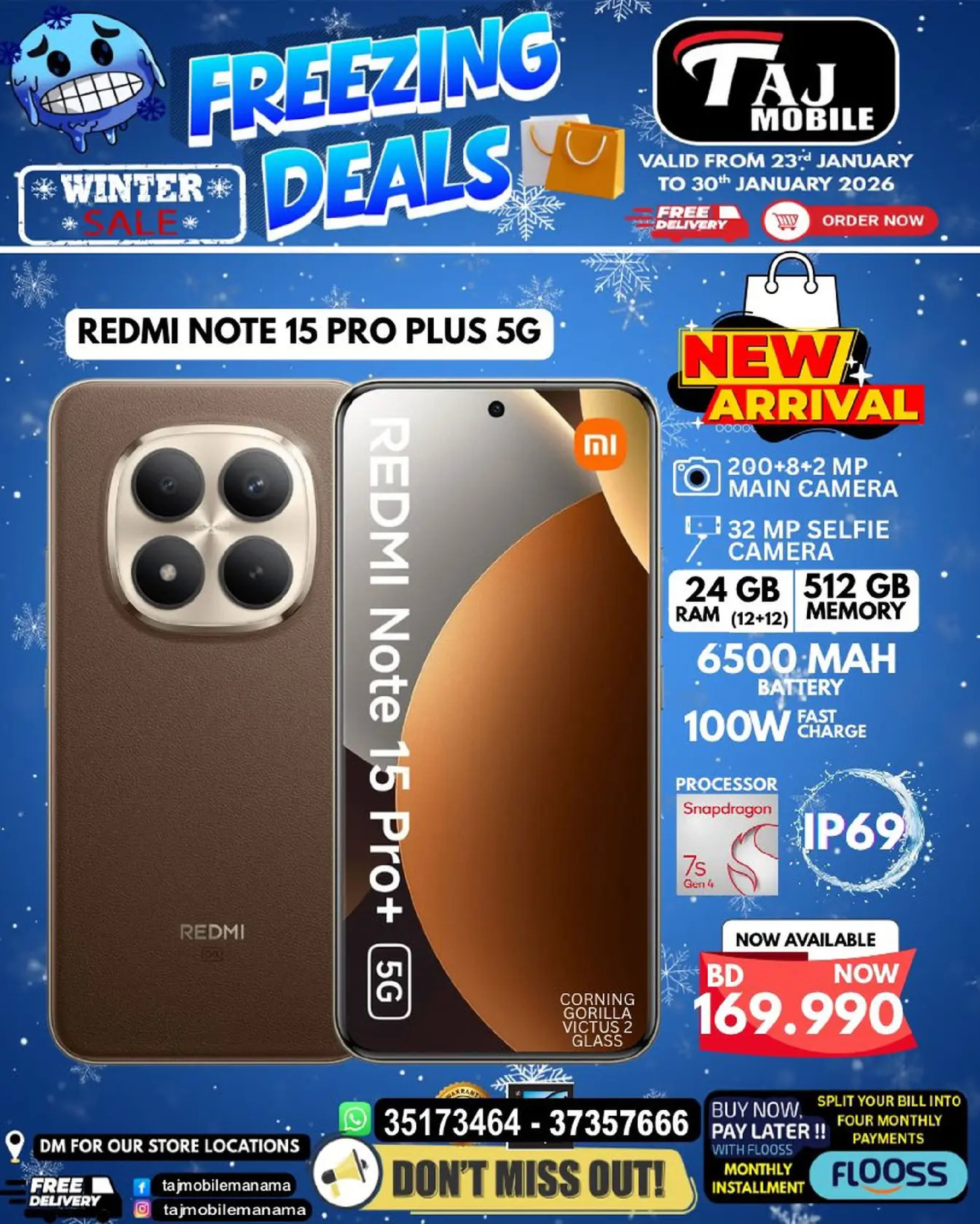 Taj Mobiles Bahrain Offers from 23 to 30 January 2026 Freezing Deals