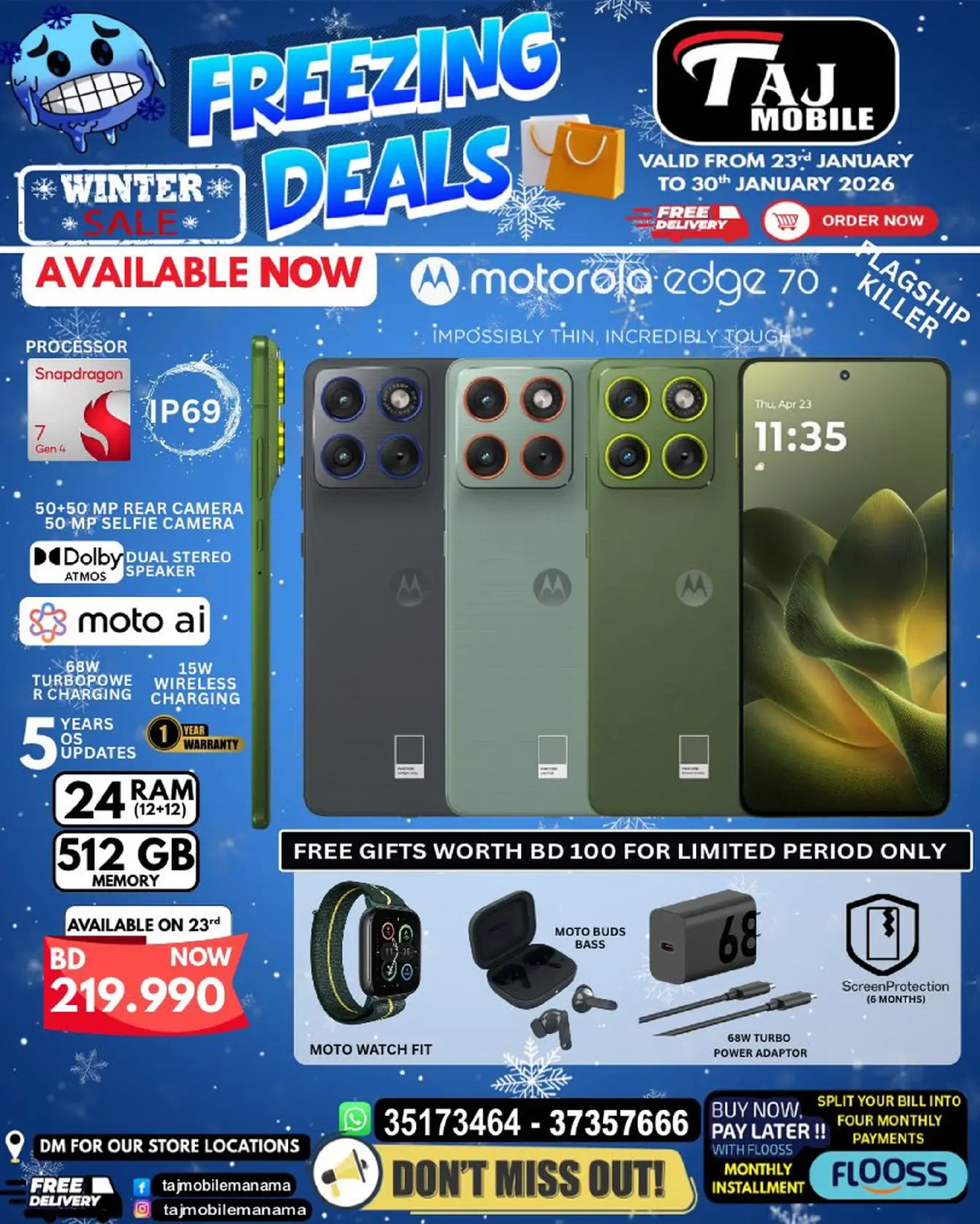 Taj Mobiles Bahrain Offers from 23 to 30 January 2026 Freezing Deals