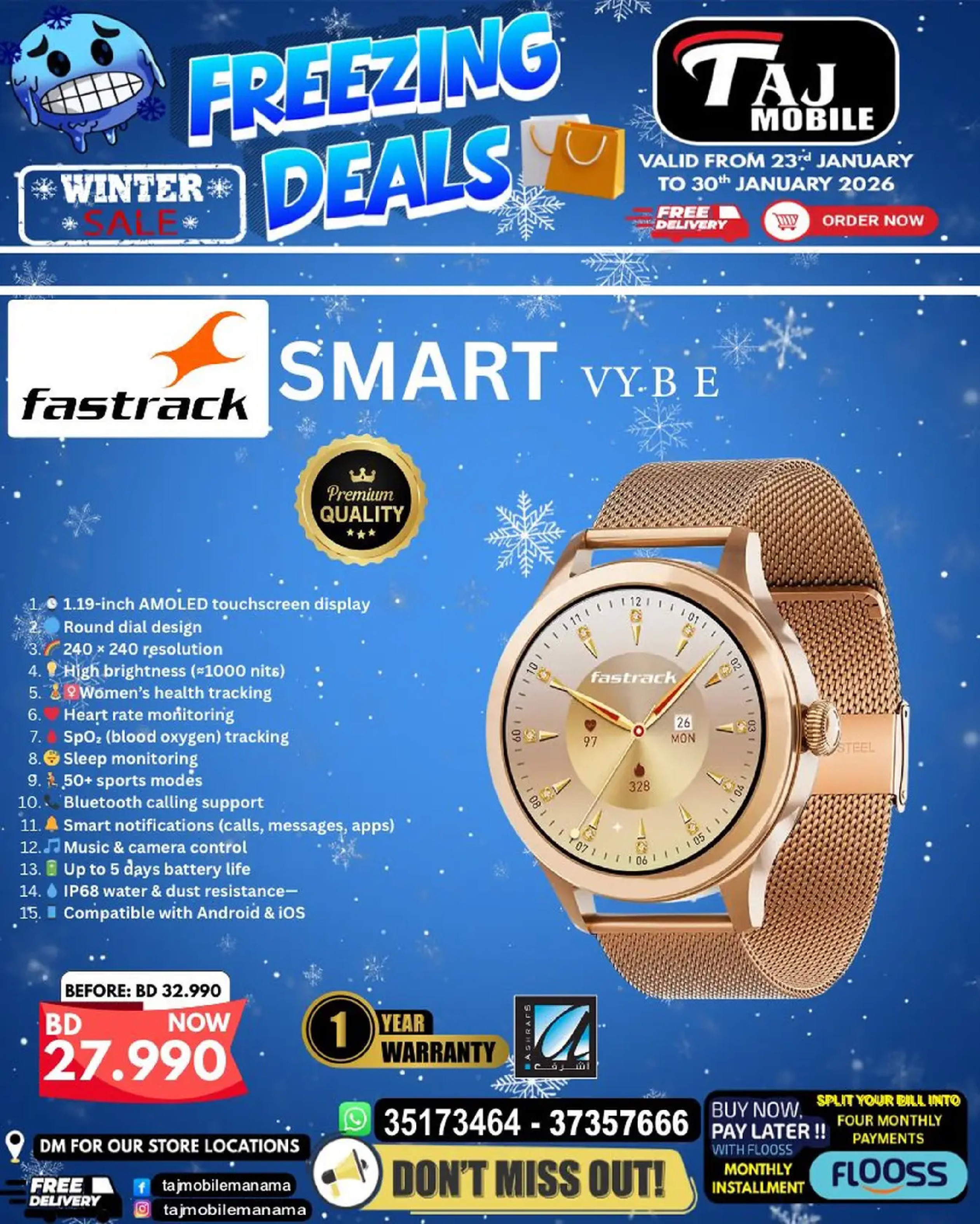 Taj Mobiles Bahrain Offers from 23 to 30 January 2026 Freezing Deals