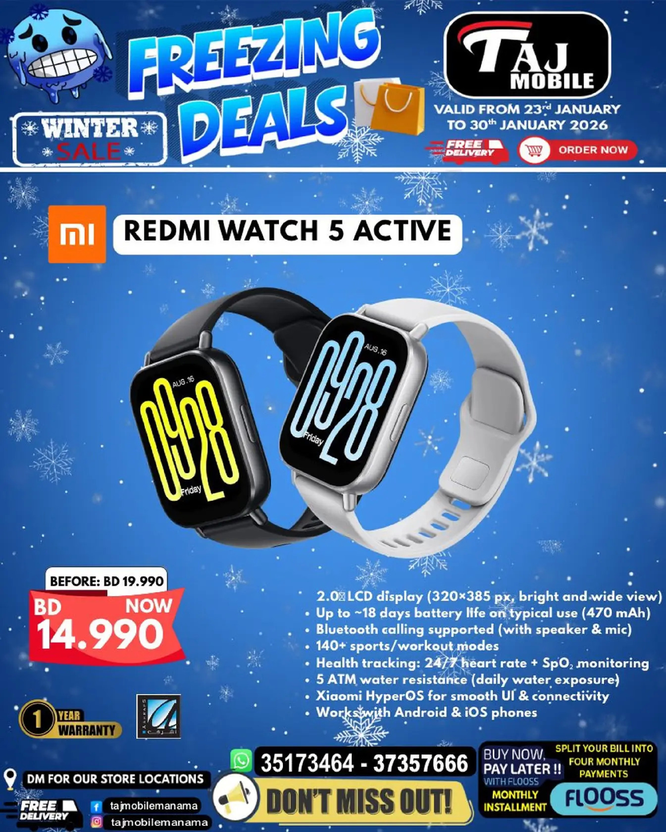 Taj Mobiles Bahrain Offers from 23 to 30 January 2026 Freezing Deals