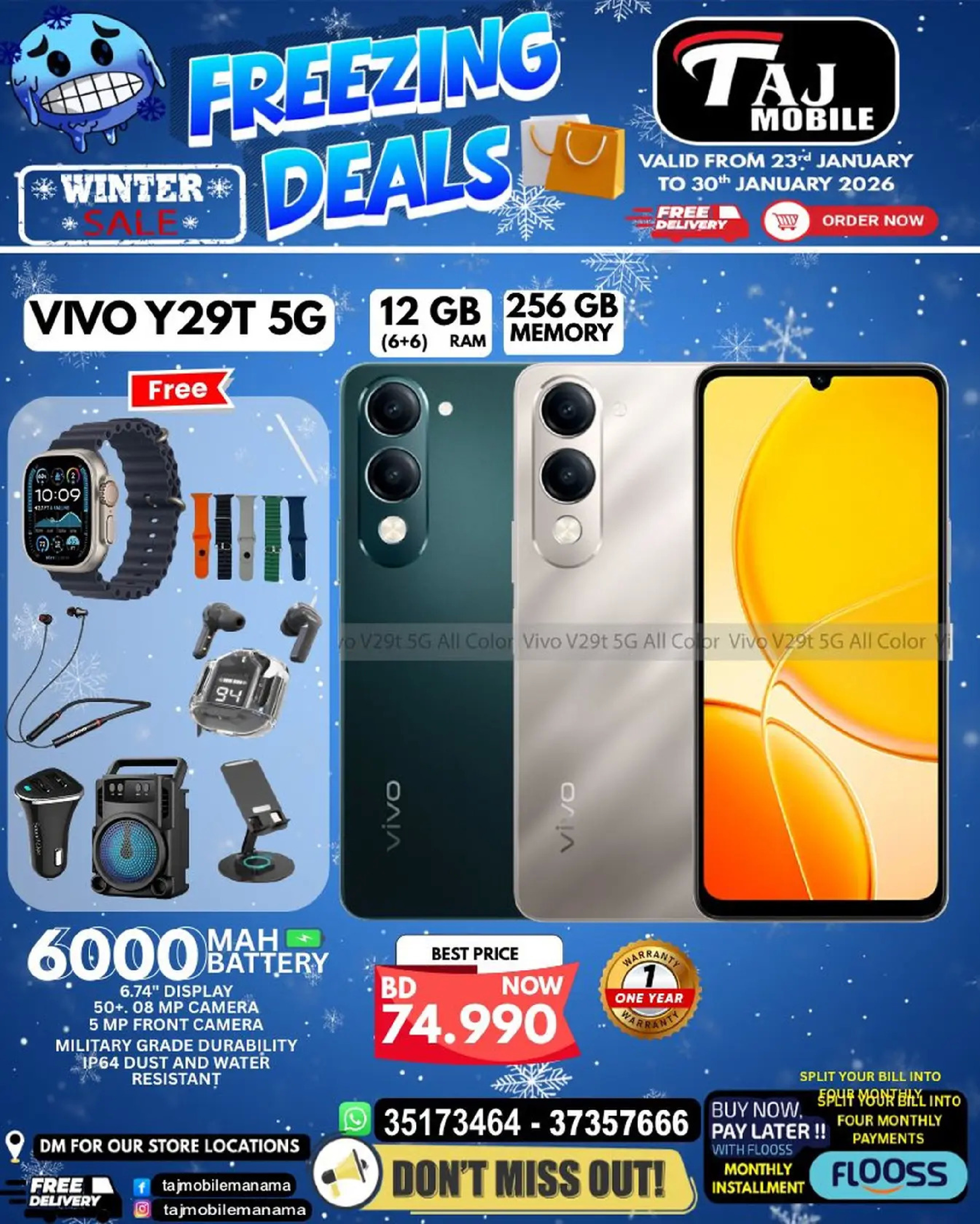 Taj Mobiles Bahrain Offers from 23 to 30 January 2026 Freezing Deals