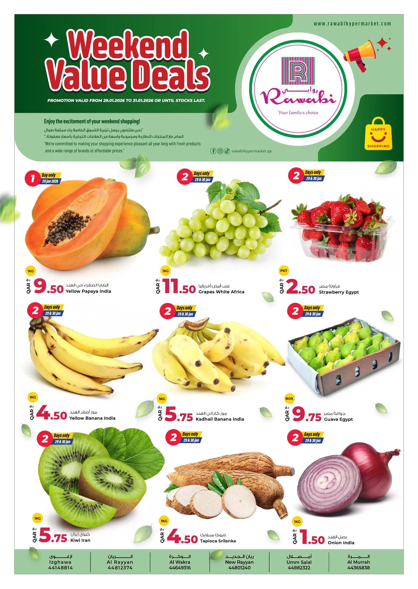 Rawabi Markets Qatar Offers from 29 to 31 January 2026 Value Weekend Deals - Page 1