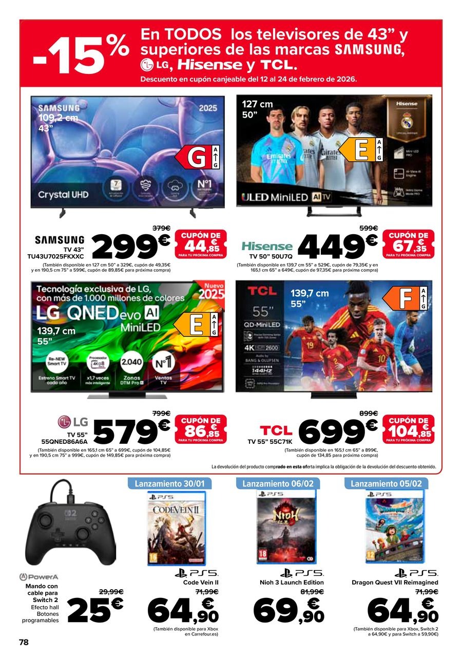 Ofertas de Carrefour España de 27 enero a 11 febrero 2026 50% QUE VUELVE + 2ªUD. A%L -70