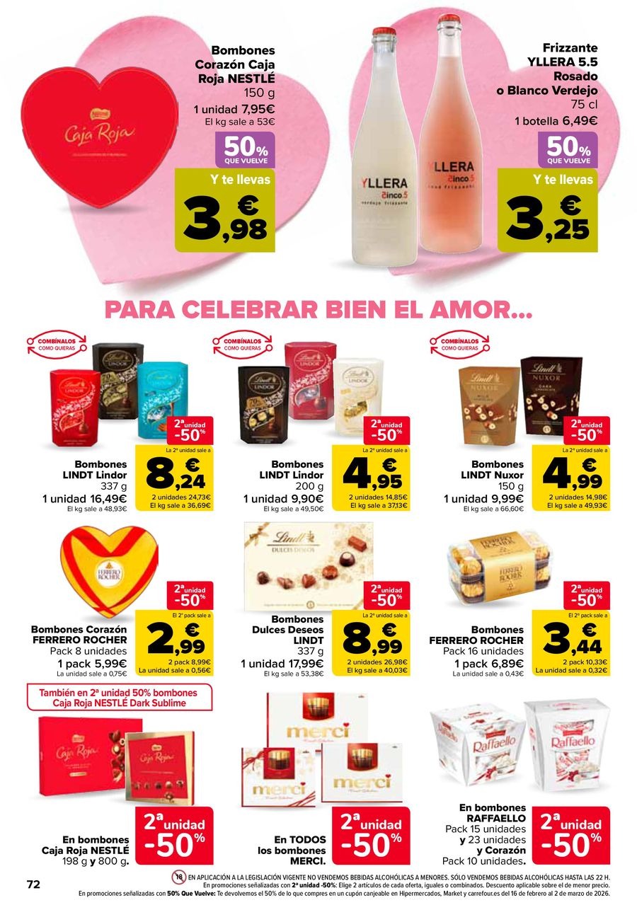 Ofertas de Carrefour España de 27 enero a 11 febrero 2026 50% QUE VUELVE + 2ªUD. A%L -70