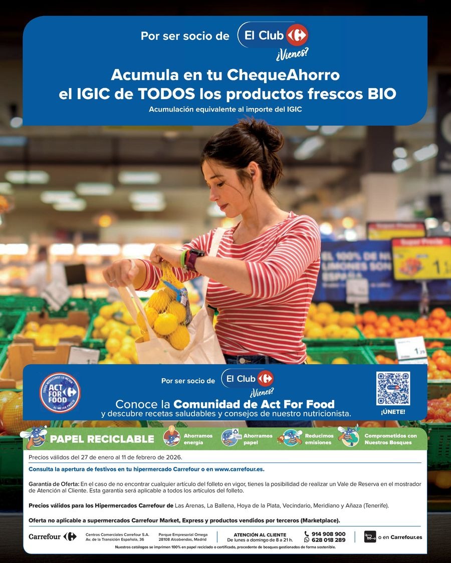 Ofertas de Carrefour España de 27 enero a 11 febrero 2026 Ofertas BIO