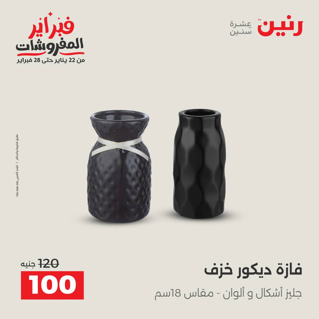 عروض رنين مصر من 1 حتى 2 فبراير 2026 عروض قطع الديكور