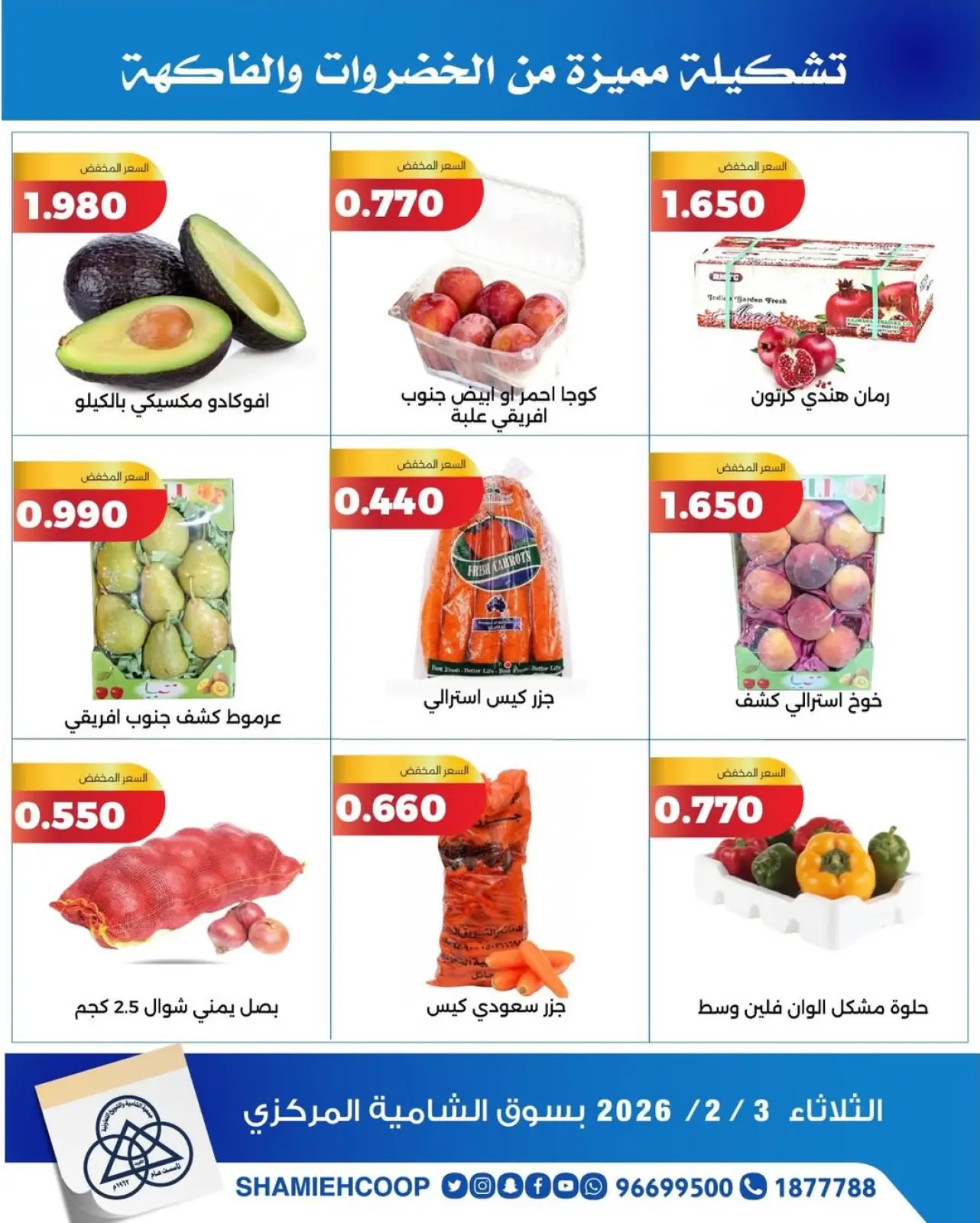 Page 2 in Vegetable and fruit offers at Shamieh coop Kuwait
