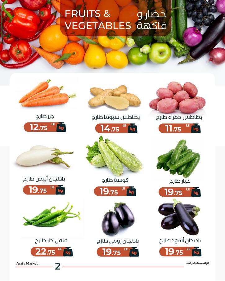 Ofertas de Mercado de Arafa Egipto martes 3 febrero Oferta de frutas y verduras