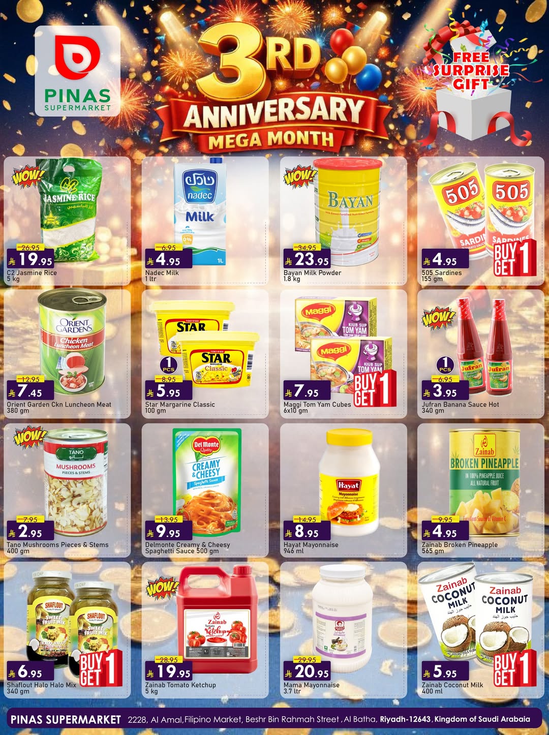 Pinas Supermarket  Riyadh and Batha  Offers from 4 to 10 February Anniversary offers