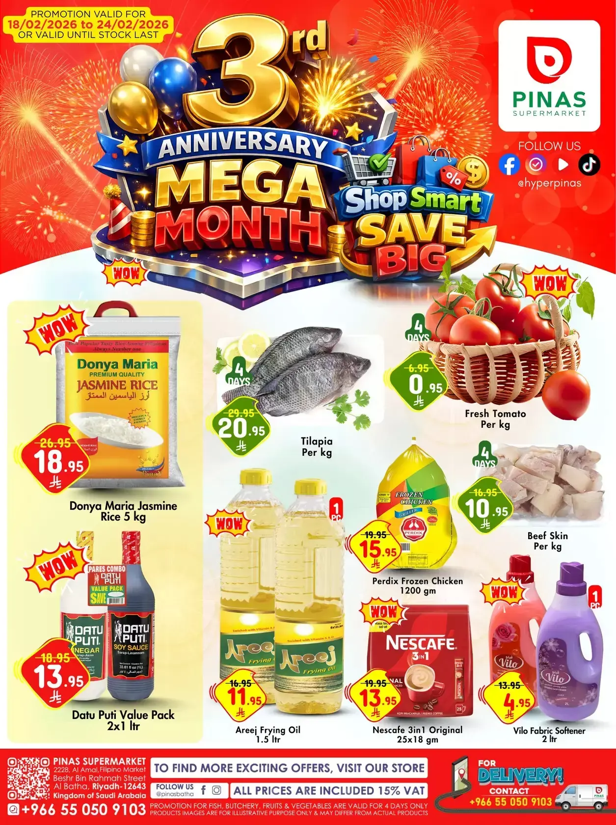 Pinas Supermarket  Riyadh and Batha  Offers from 18 to 24 February Anniversary offers - Page 1