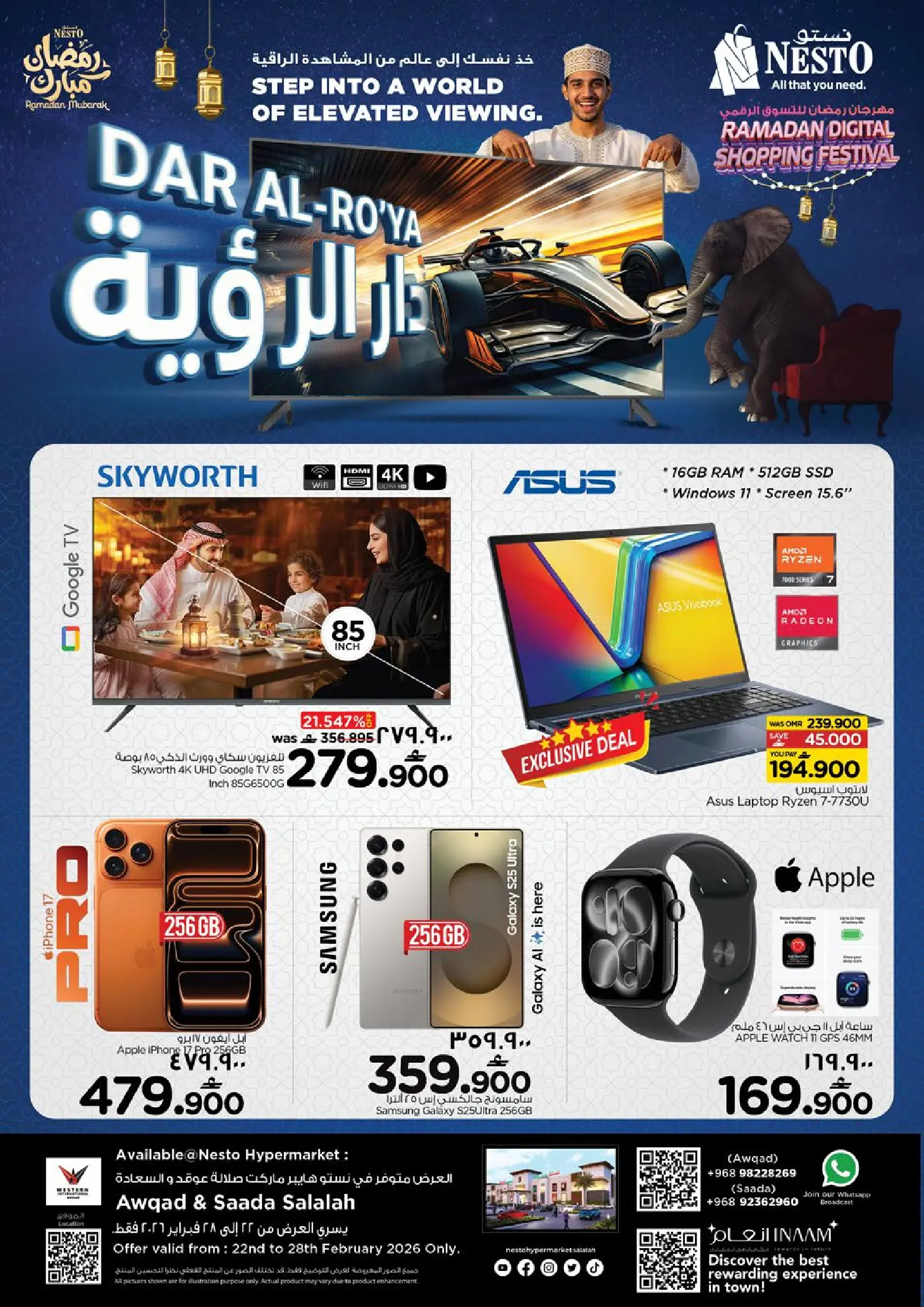Nesto  Salalah  Offers from 22 to 28 February Dar Al Ru'ya Offers - Page 1
