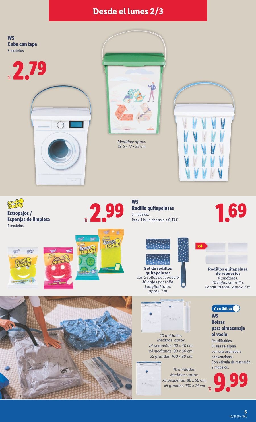Ofertas de Lidl España de 2 a 8 marzo 2026 Ofertas de bazar