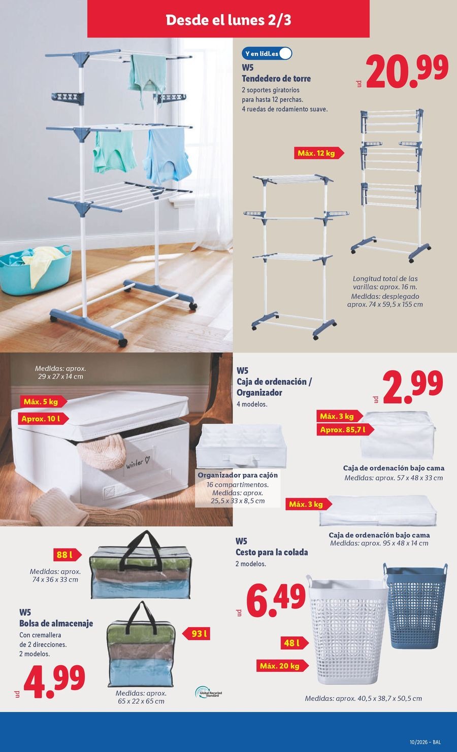 Ofertas de Lidl España de 2 a 8 marzo 2026 Ofertas de bazar