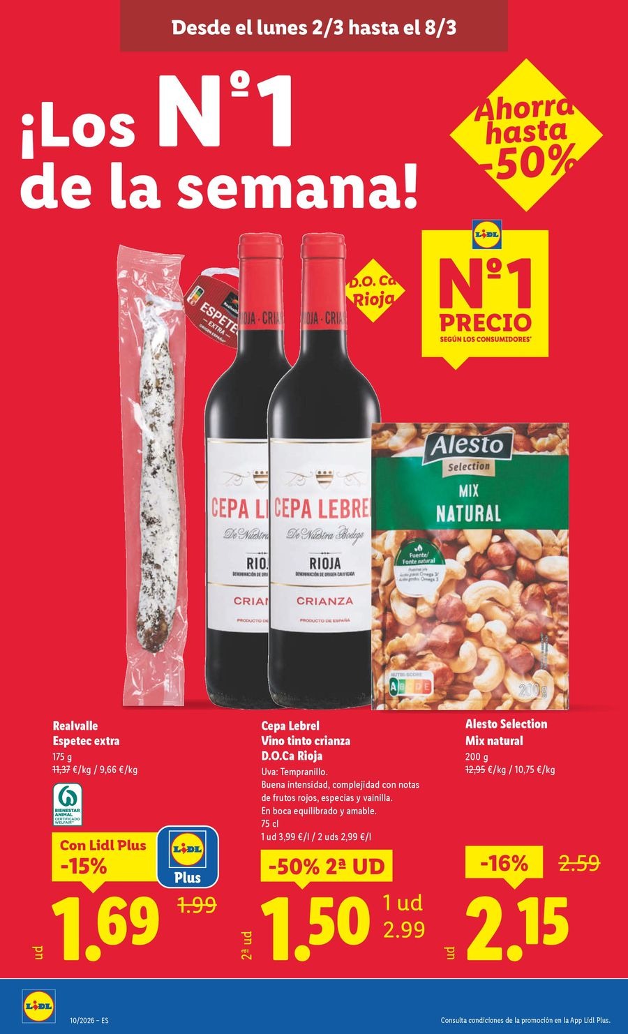 Ofertas de Lidl España de 2 a 8 marzo 2026 ofertas semanales