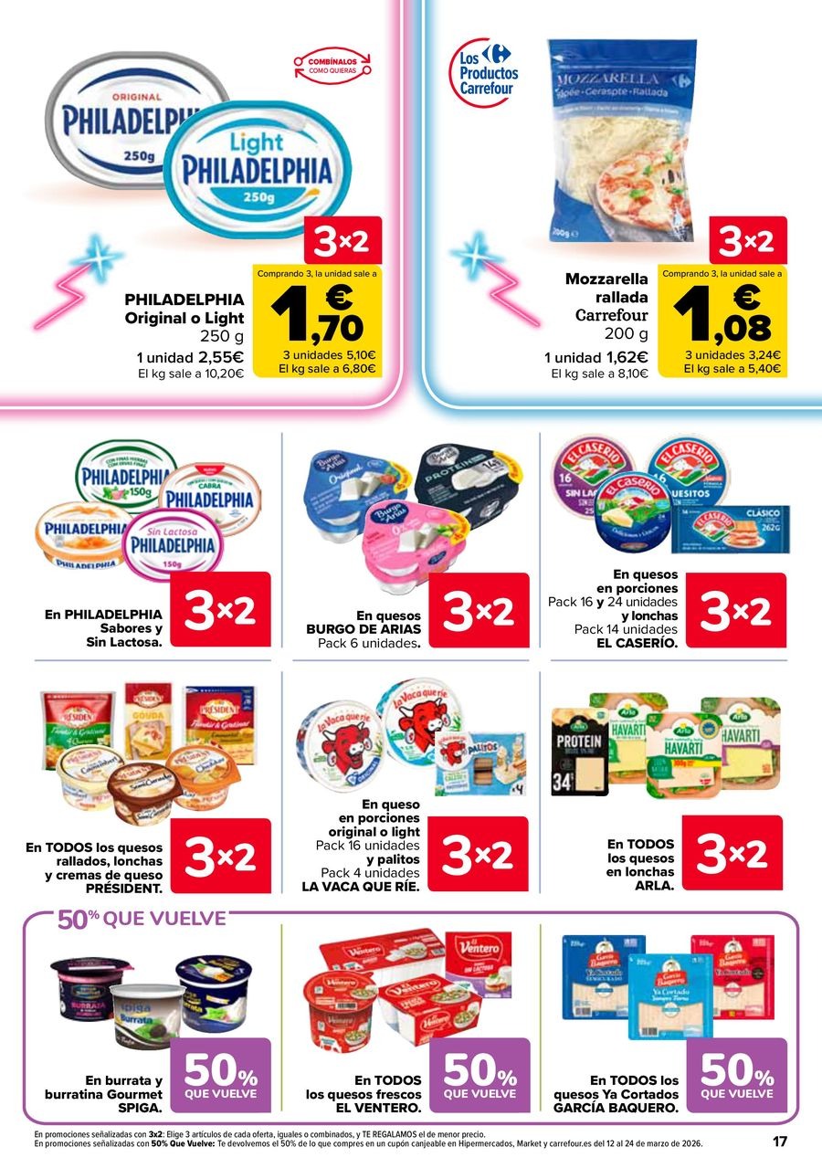 Ofertas de Carrefour España de 25 febrero a 11 marzo 2026 50% QUE VUELVE + 3x2 Ofertas
