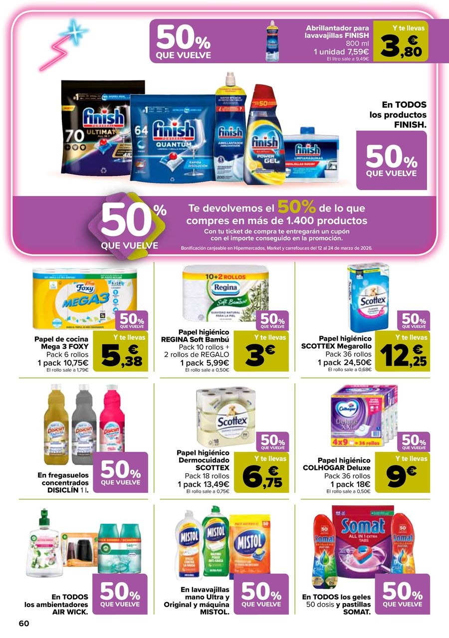 Ofertas de Carrefour España de 25 febrero a 11 marzo 2026 50% QUE VUELVE + 3x2 Ofertas