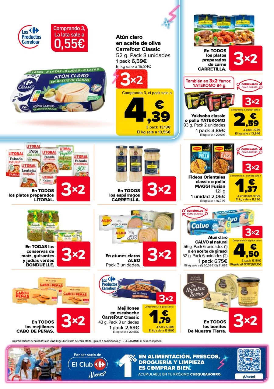 Ofertas de Carrefour España de 25 febrero a 11 marzo 2026 50% QUE VUELVE + 3x2 Ofertas