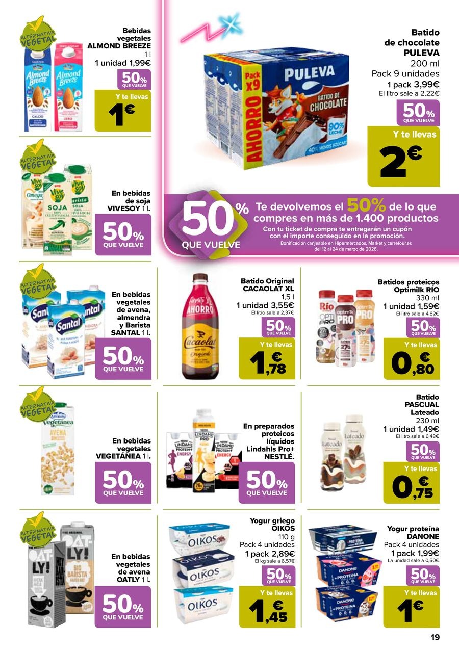 Ofertas de Carrefour España de 25 febrero a 11 marzo 2026 50% QUE VUELVE + 3x2 Ofertas