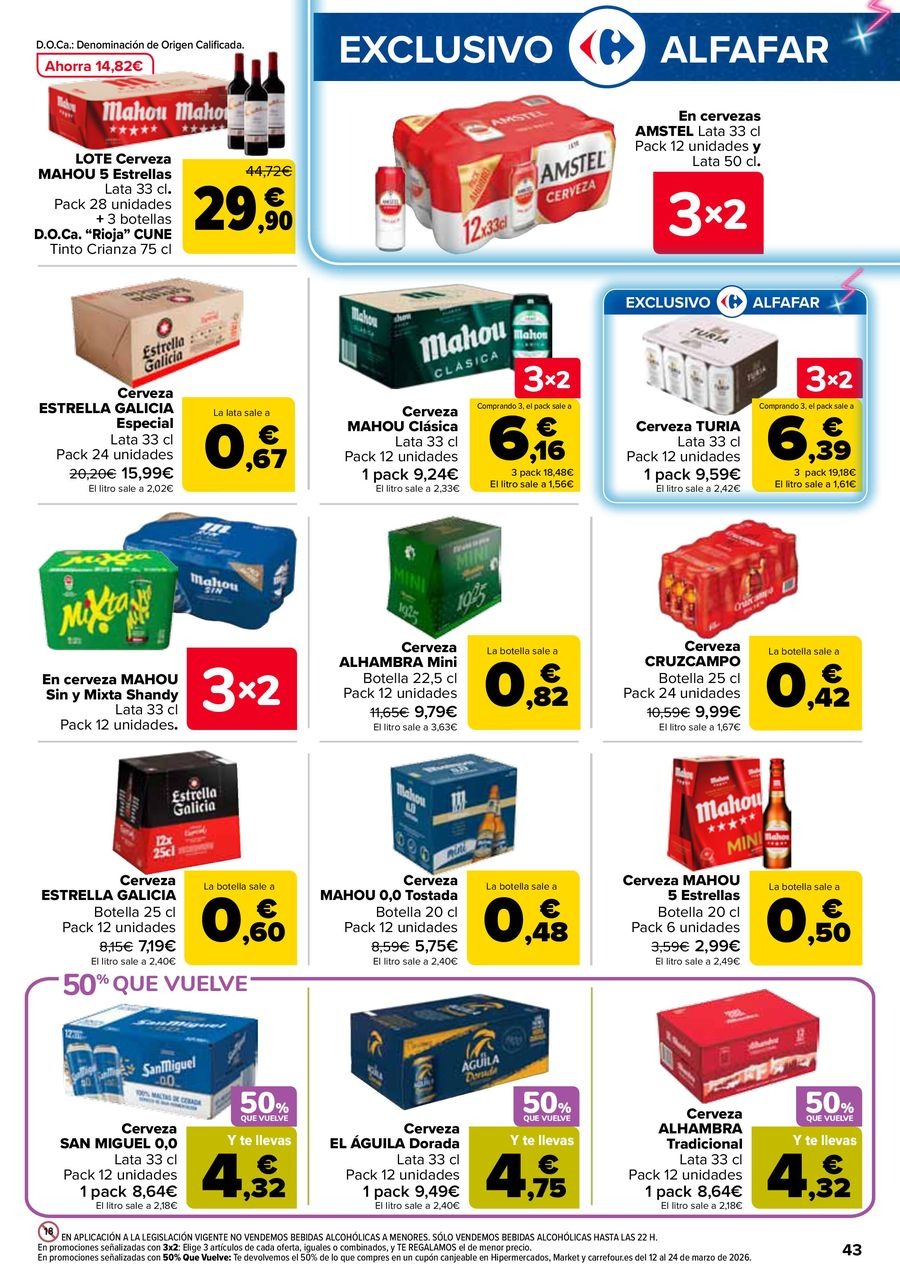 Ofertas de Carrefour España de 25 febrero a 11 marzo 2026 50% QUE VUELVE + 3x2 Ofertas