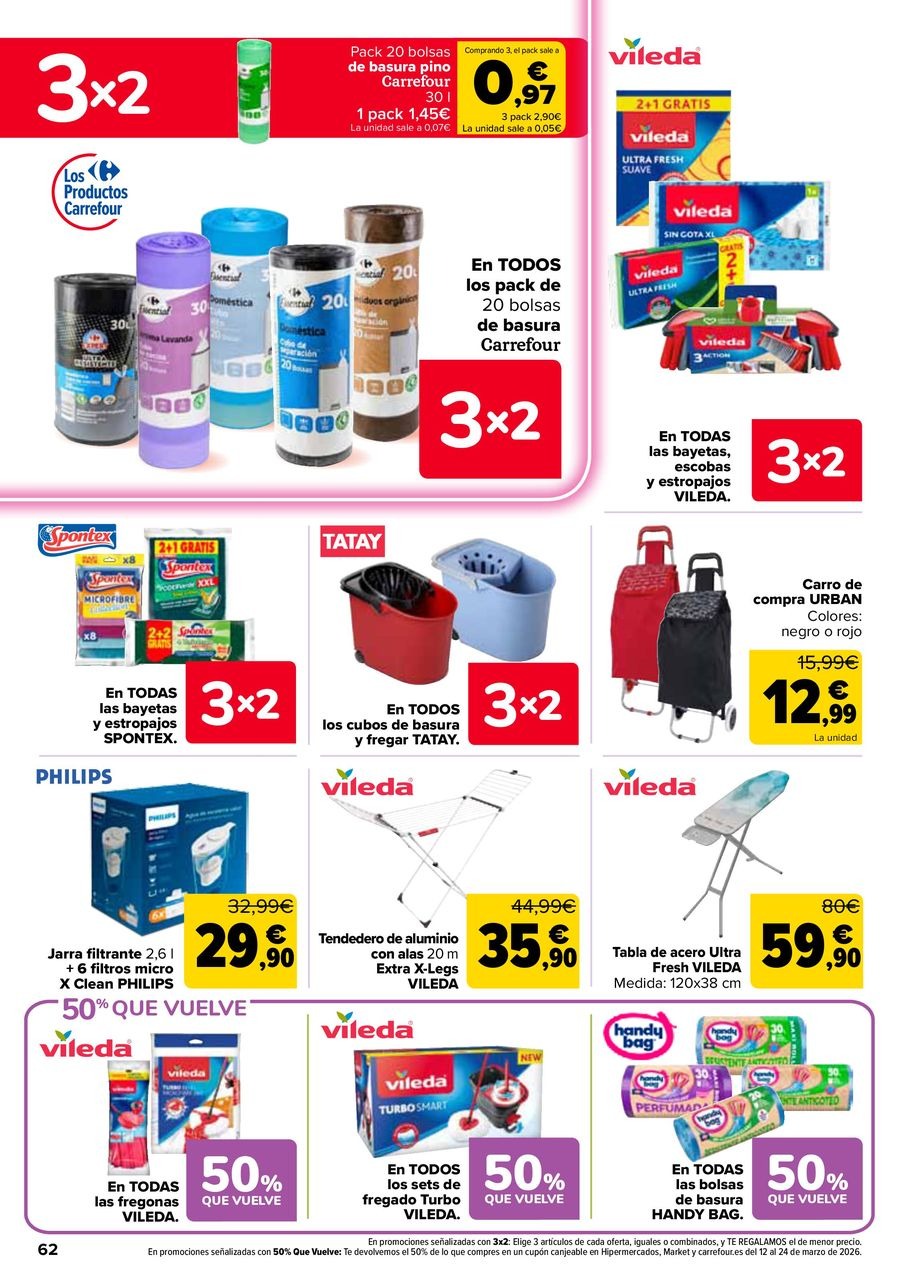 Ofertas de Carrefour España de 25 febrero a 11 marzo 2026 50% QUE VUELVE + 3x2 Ofertas
