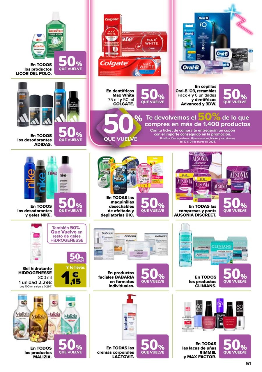 Ofertas de Carrefour España de 25 febrero a 11 marzo 2026 50% QUE VUELVE + 3x2 Ofertas
