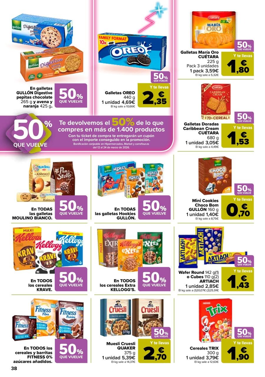 Ofertas de Carrefour España de 25 febrero a 11 marzo 2026 50% QUE VUELVE + 3x2 Ofertas
