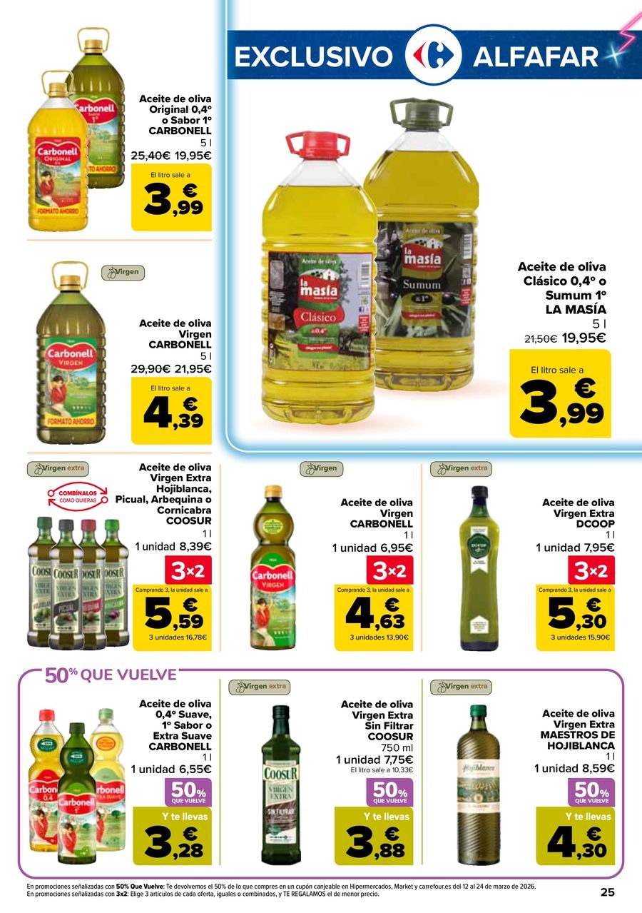 Ofertas de Carrefour España de 25 febrero a 11 marzo 2026 50% QUE VUELVE + 3x2 Ofertas