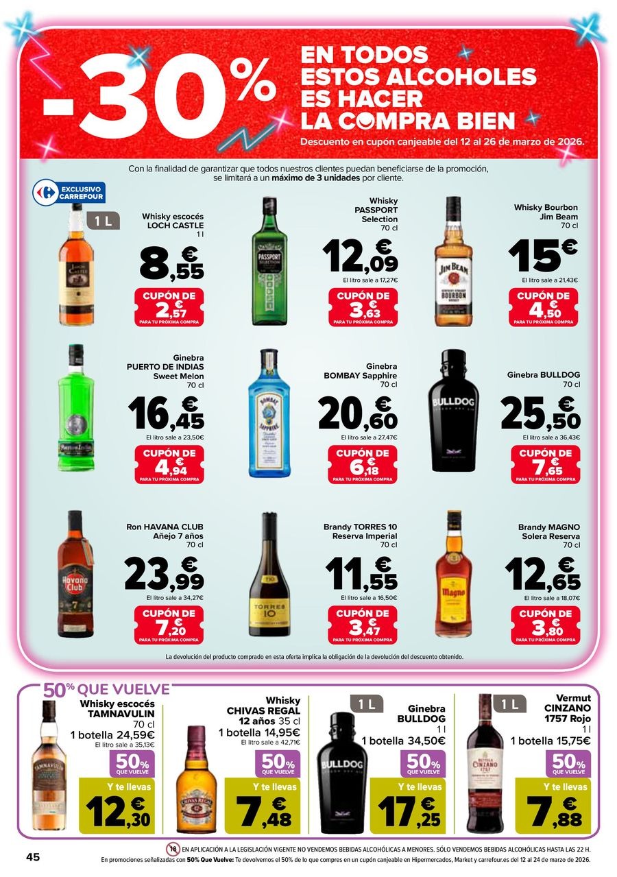 Ofertas de Carrefour España de 25 febrero a 11 marzo 2026 50% QUE VUELVE + 3x2 Ofertas