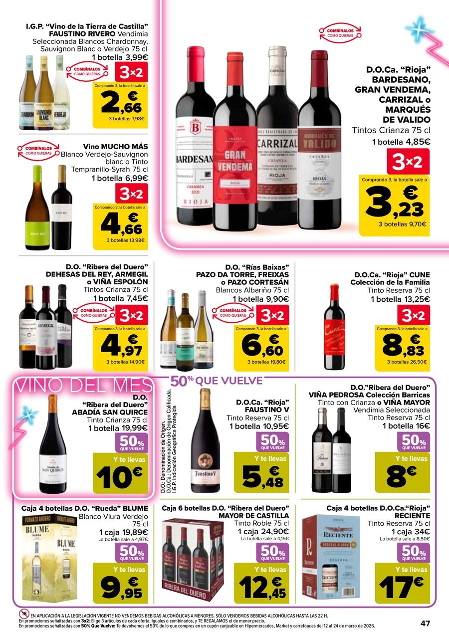 Ofertas de Carrefour España de 25 febrero a 11 marzo 2026 50% QUE VUELVE + 3x2 Ofertas