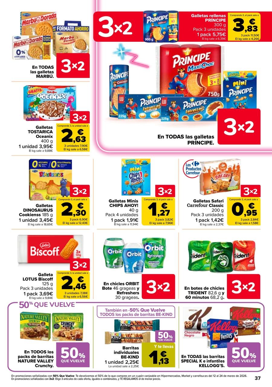 Ofertas de Carrefour España de 25 febrero a 11 marzo 2026 50% QUE VUELVE + 3x2 Ofertas