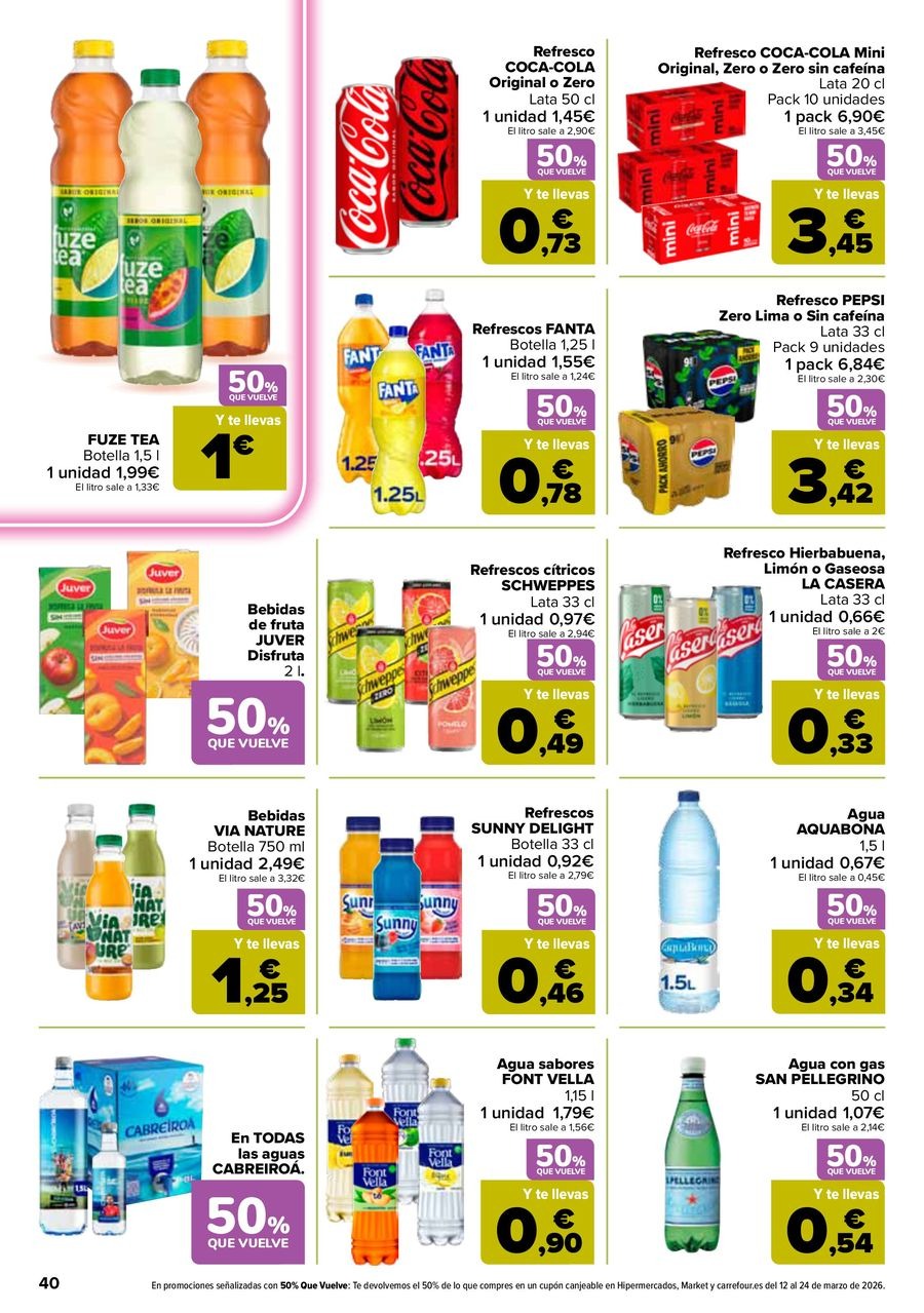 Ofertas de Carrefour España de 25 febrero a 11 marzo 2026 50% QUE VUELVE + 3x2 Ofertas